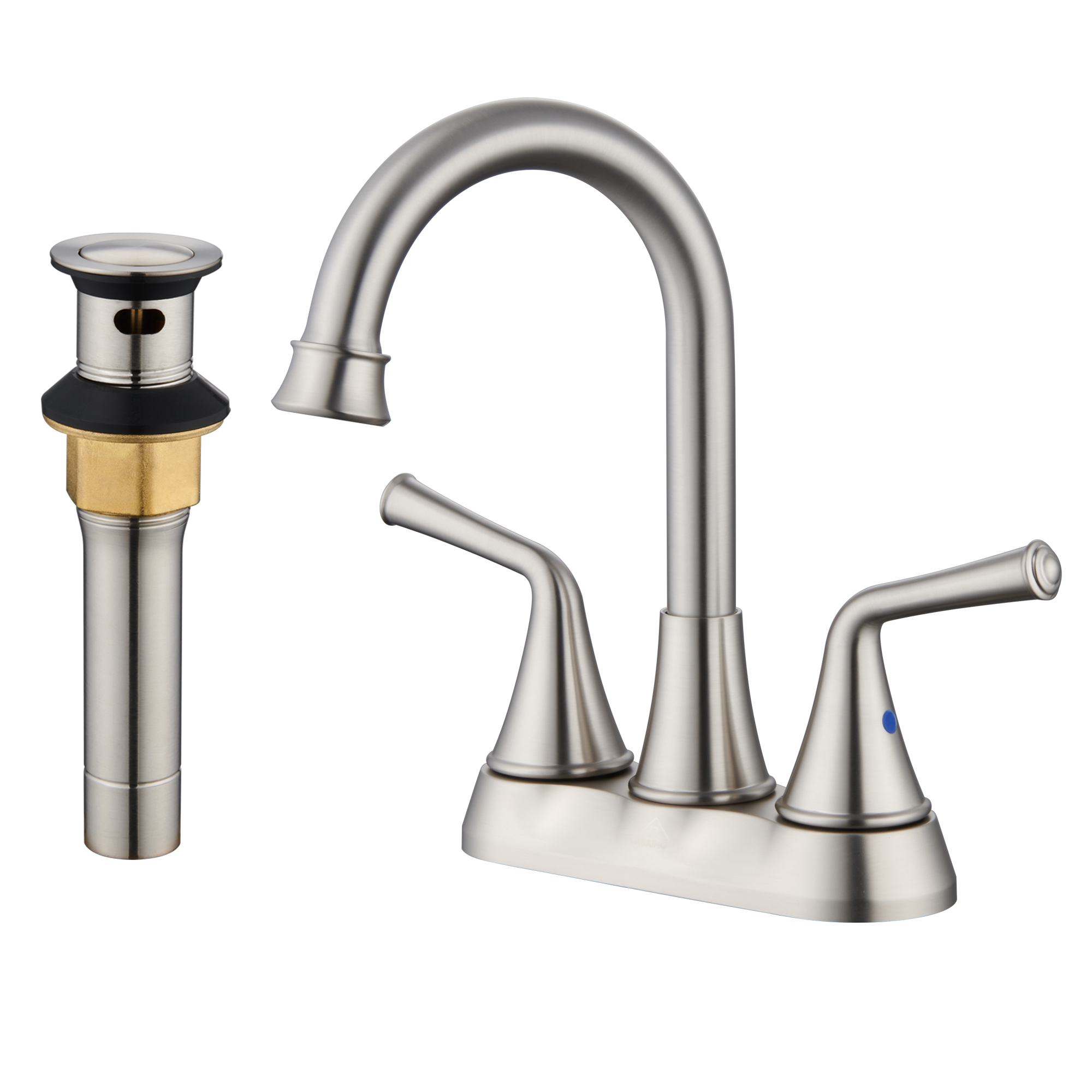 Casainc 4 Inch 2-Handle Centerset Bathroom Faucet for Bathroom Sink Vanity Faucet 360° Swivel Spout