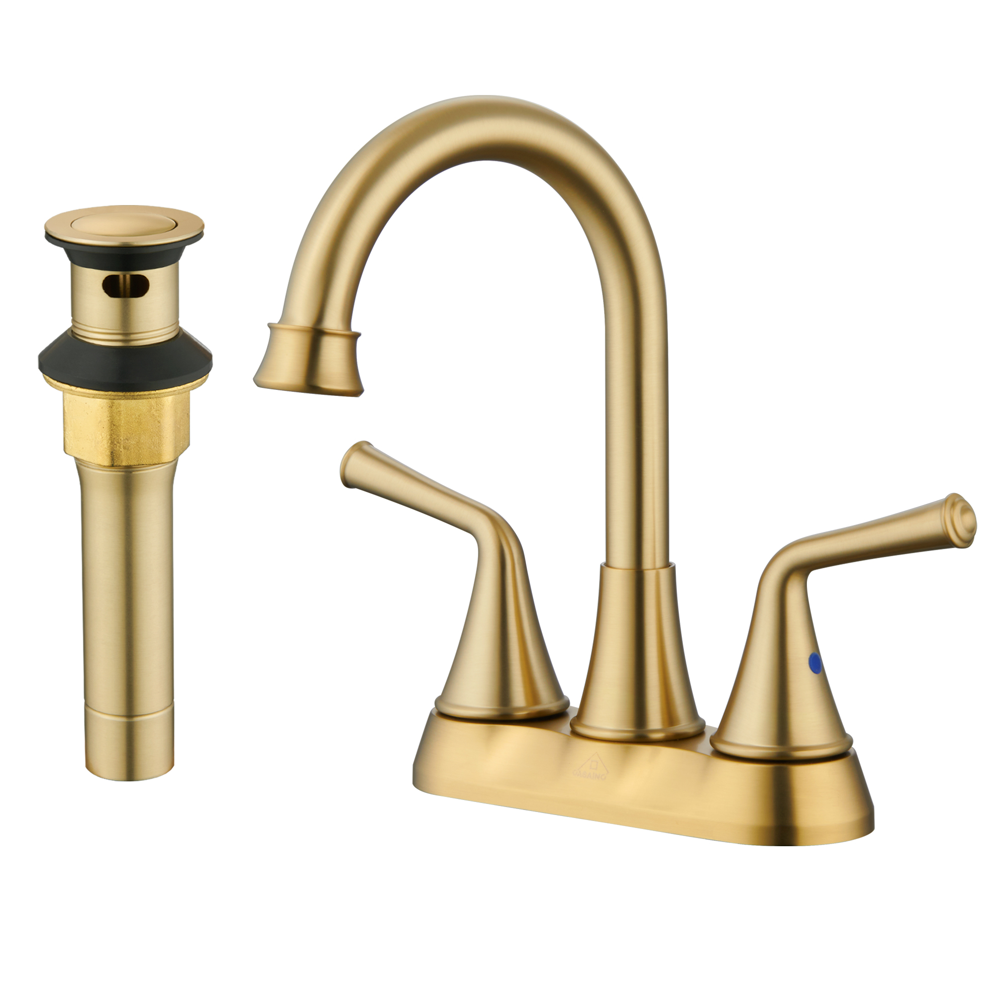 Casainc 4 Inch 2-Handle Centerset Bathroom Faucet for Bathroom Sink Vanity Faucet 360° Swivel Spout