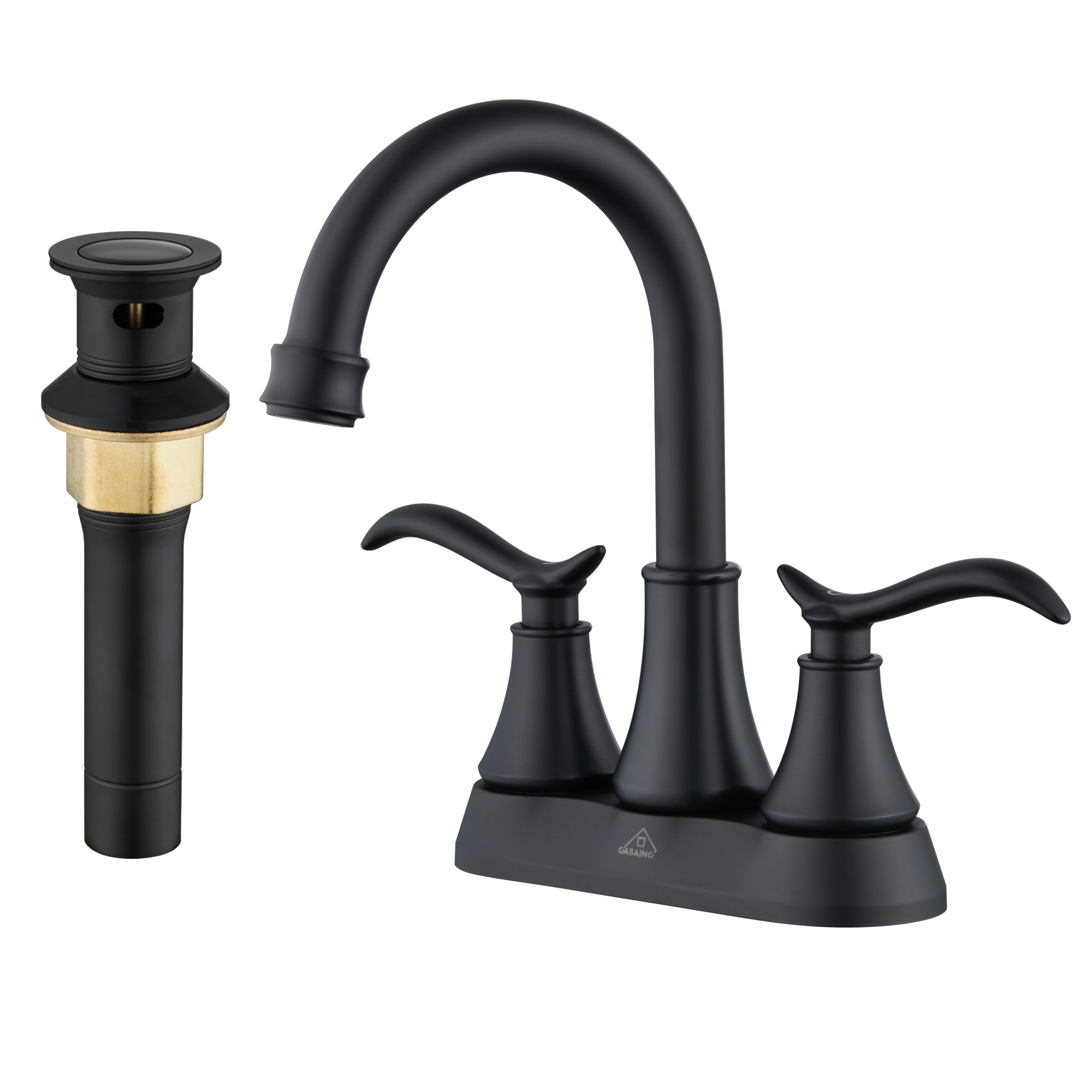 Casainc 2-Handle Centerset Bathroom Faucet for Bathroom Sink Vanity Faucet 360° Swivel Spout