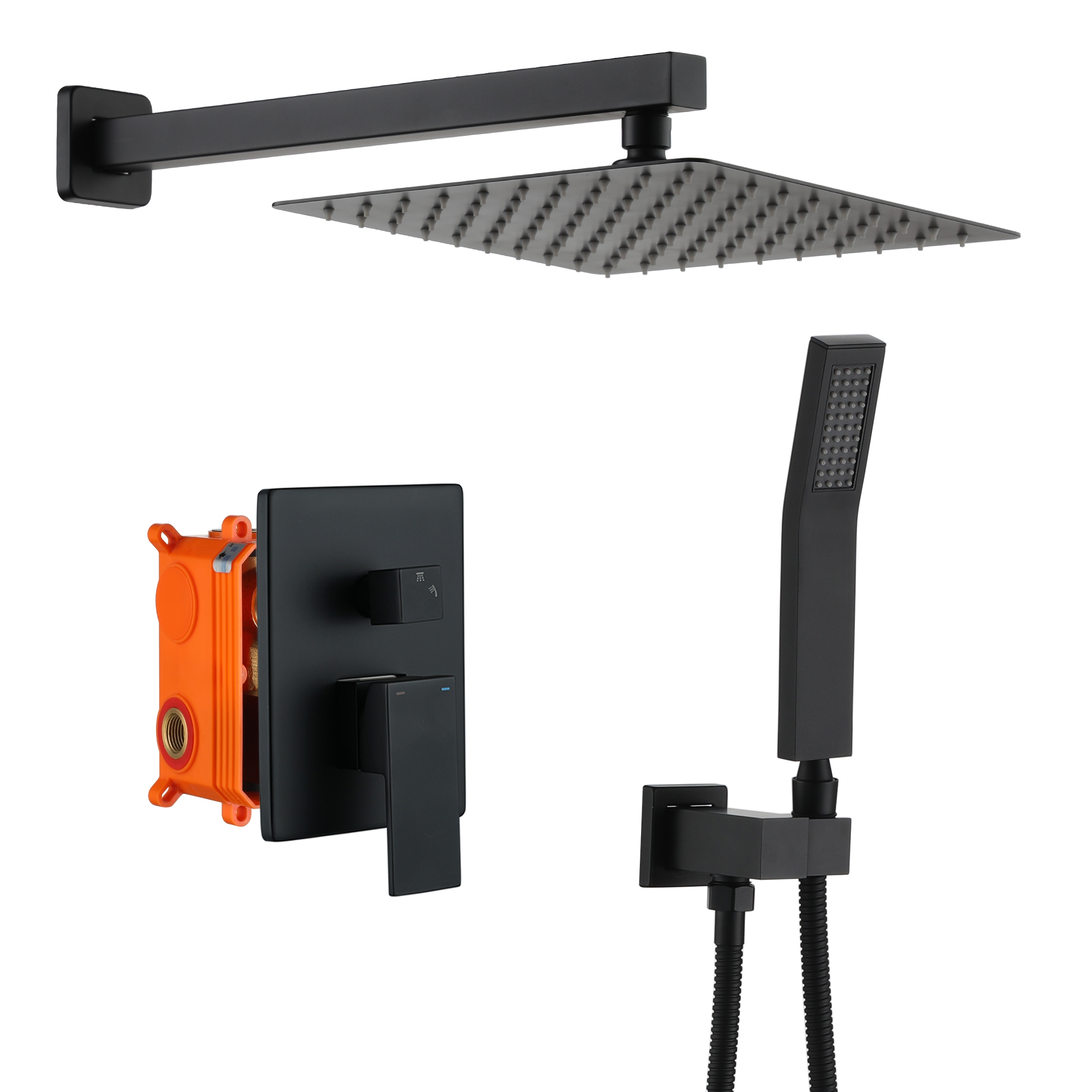 10-inch/12-inch Wall-Mounted Shower System with Hand Shower