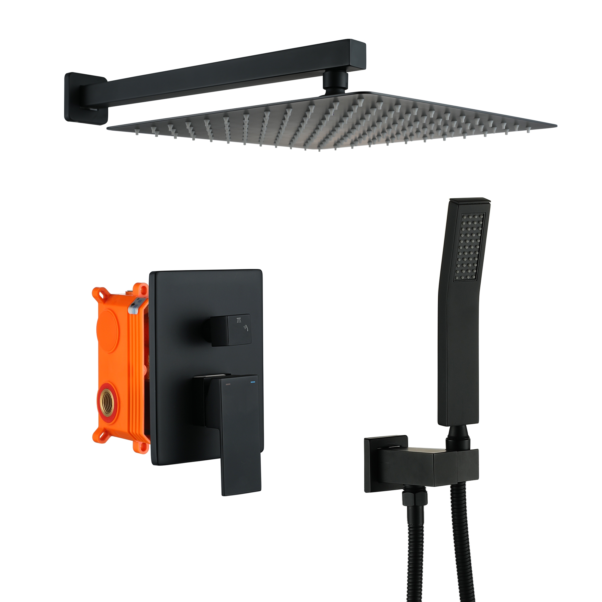 10-inch/12-inch Wall-Mounted Shower System with Hand Shower