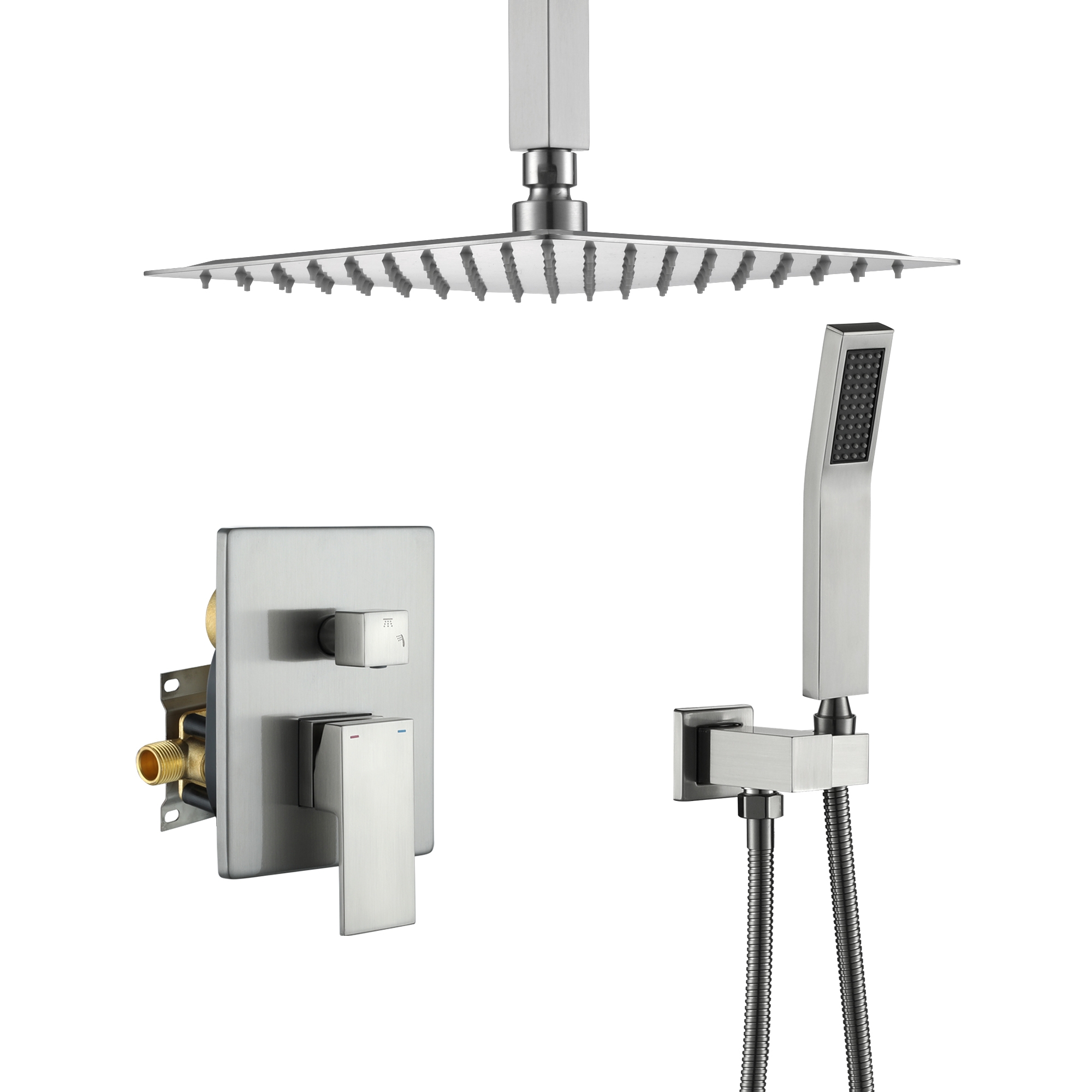 10-inch Ceiling-Mount 2-Function Shower System with Hand Shower