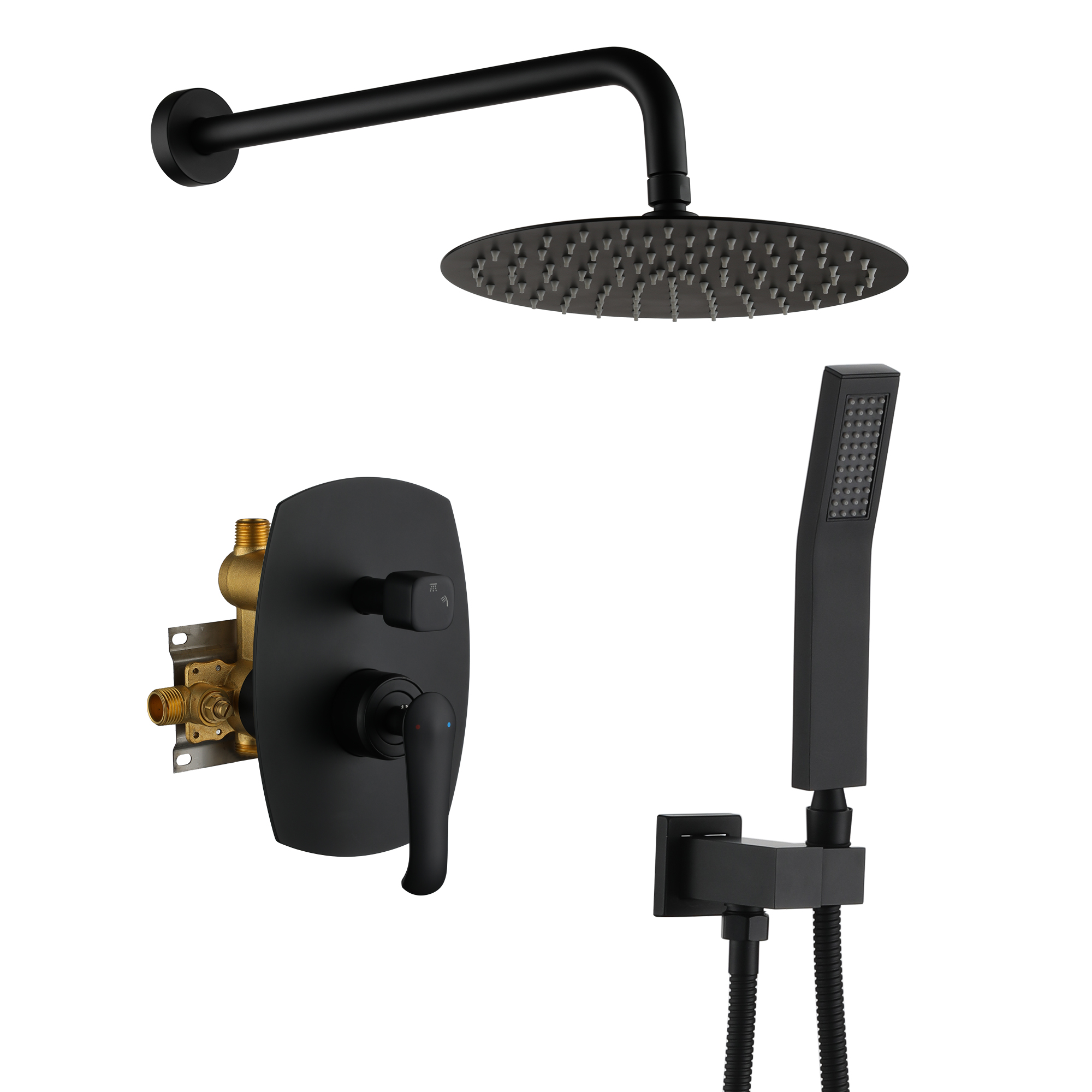 10-inch Wall-Mount Round Shower System with Hand Shower