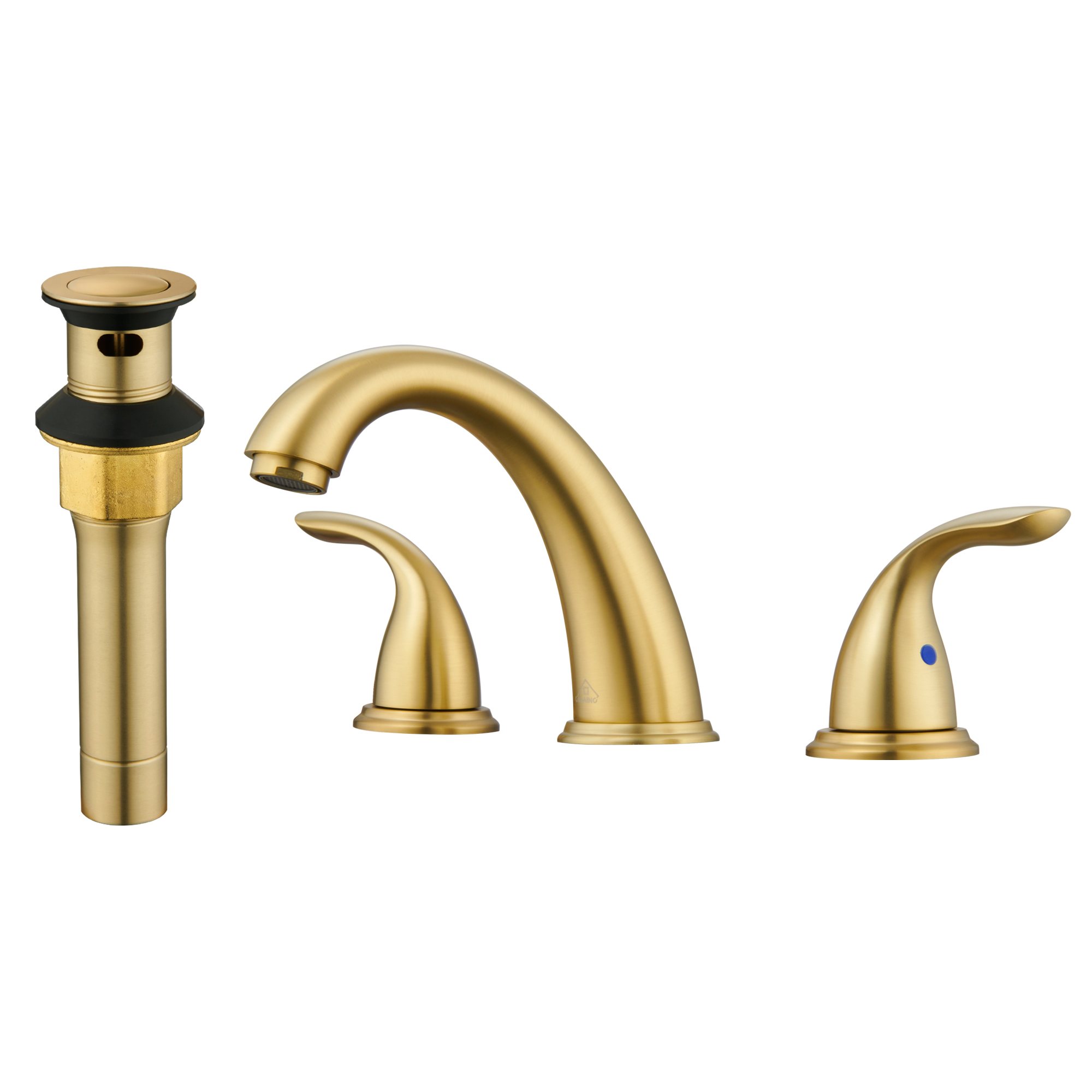 Casainc 4 Inch 2-Handle Bathroom Sink Faucet with Drain Assembly Matte Black/Brushed Nickel/Oil Rubbed Bronz/Brushed Gold 