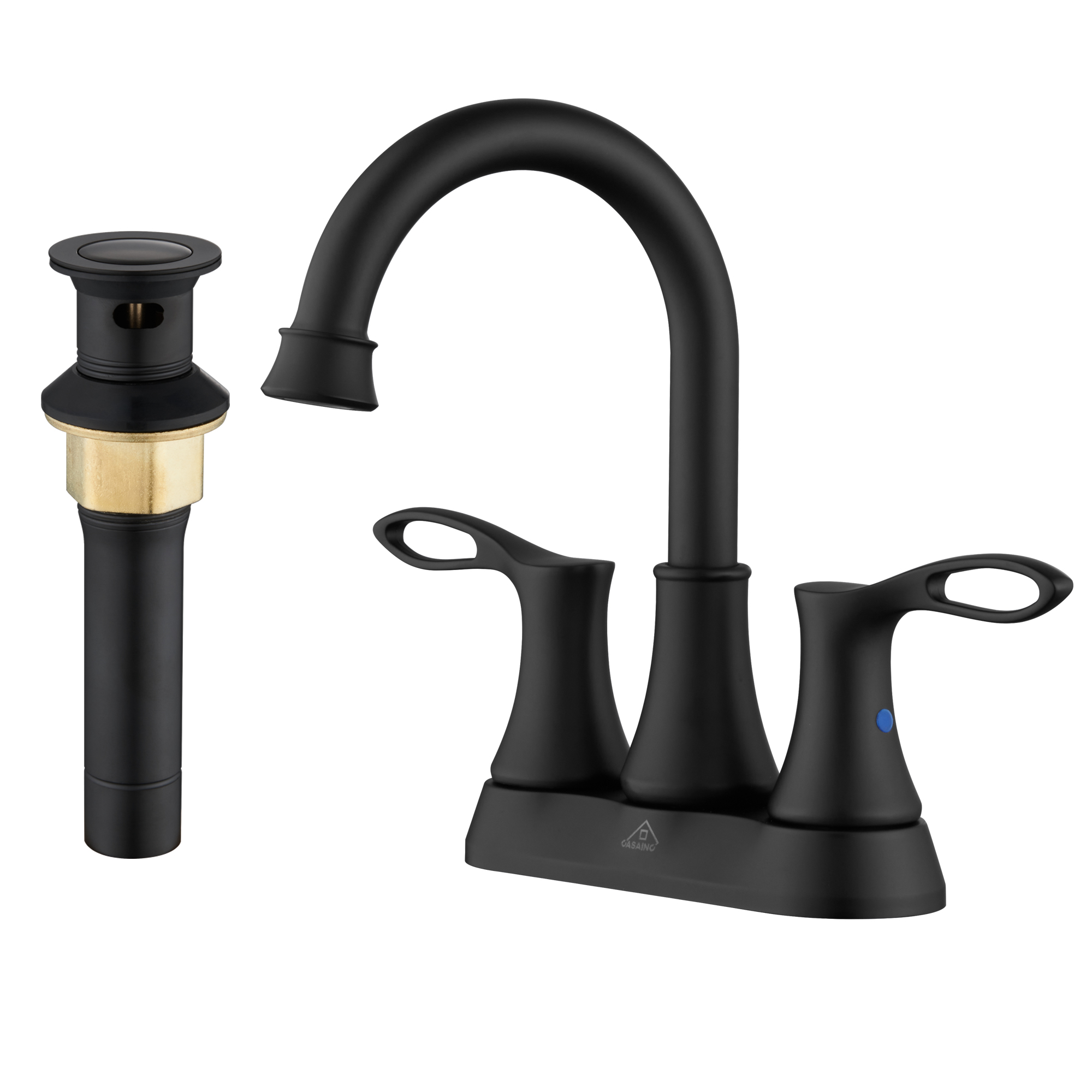 Casainc 4 Inch 2-Handle Centerset Bathroom Sink Faucet 360° Swivel Spout Vanity Faucet