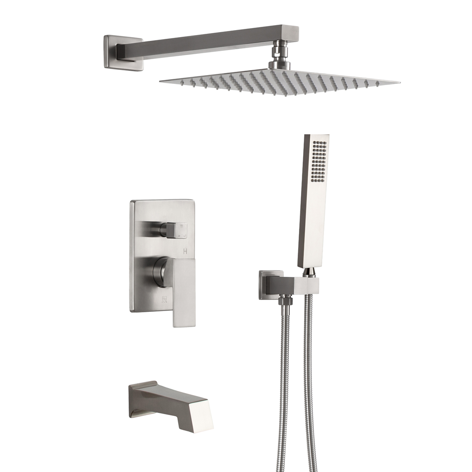 10" Three Function Pressure Balance Shower System with Valve Included