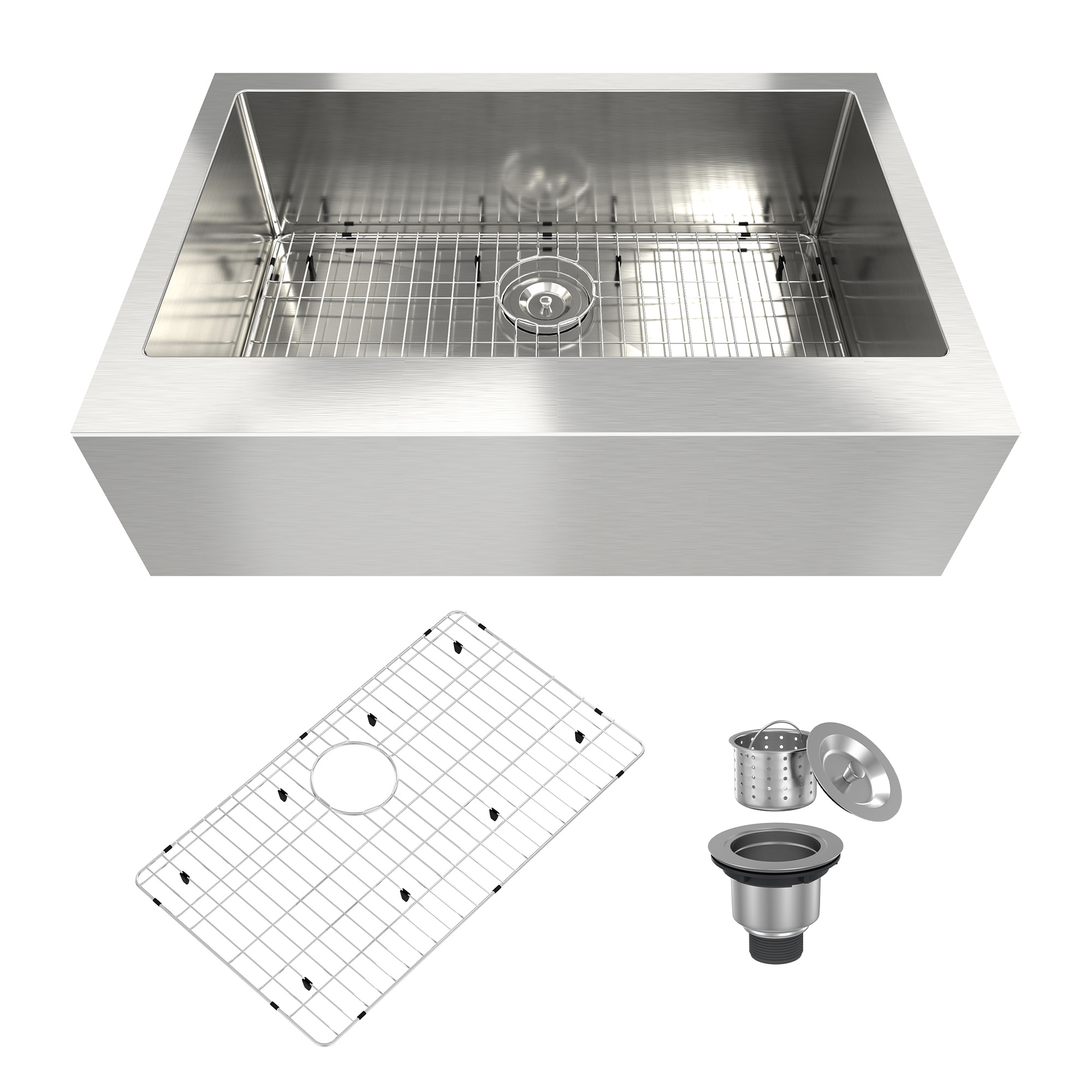 33 Inch Farmhouse Sink Stainless Steel Kitchen Sink Apron Front Stainless Steel 18 Gauge Single Bowl Kitchen Farm Sink Basin