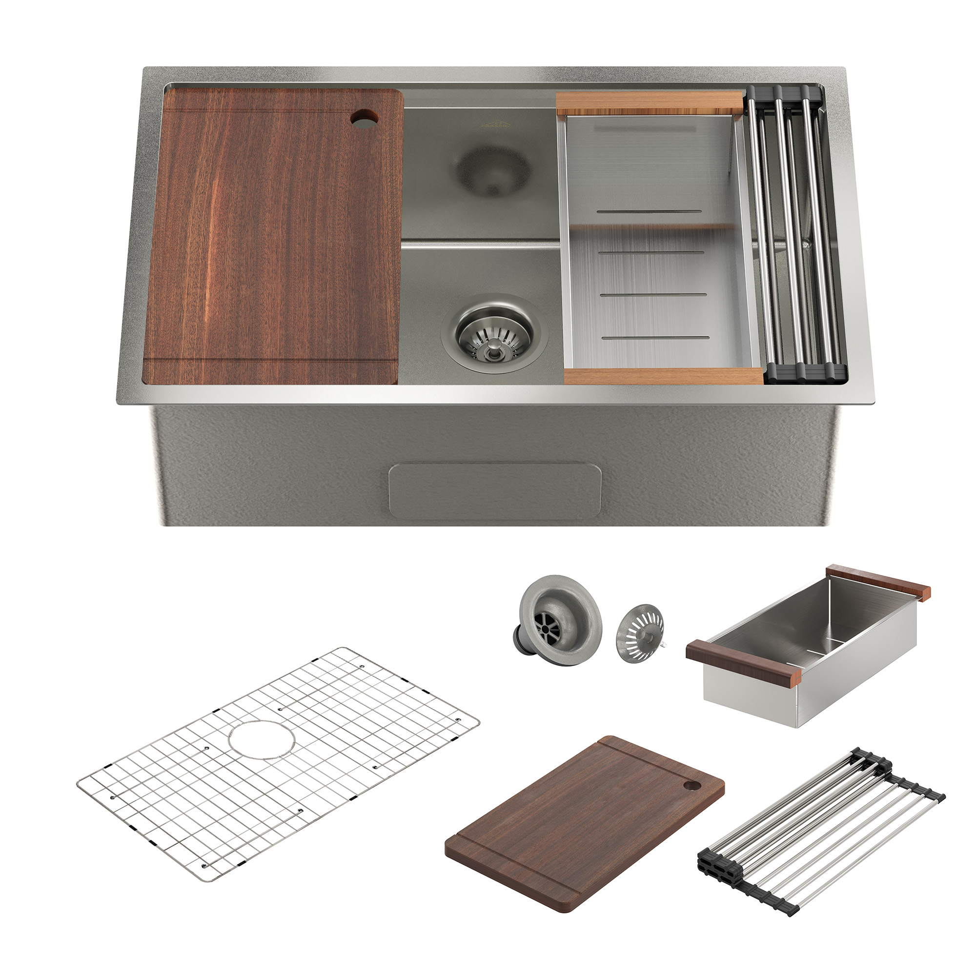 Casainc Undermount Stainless Steel 30/32 inch Single Bowl Kitchen Sink in Nano Brushed