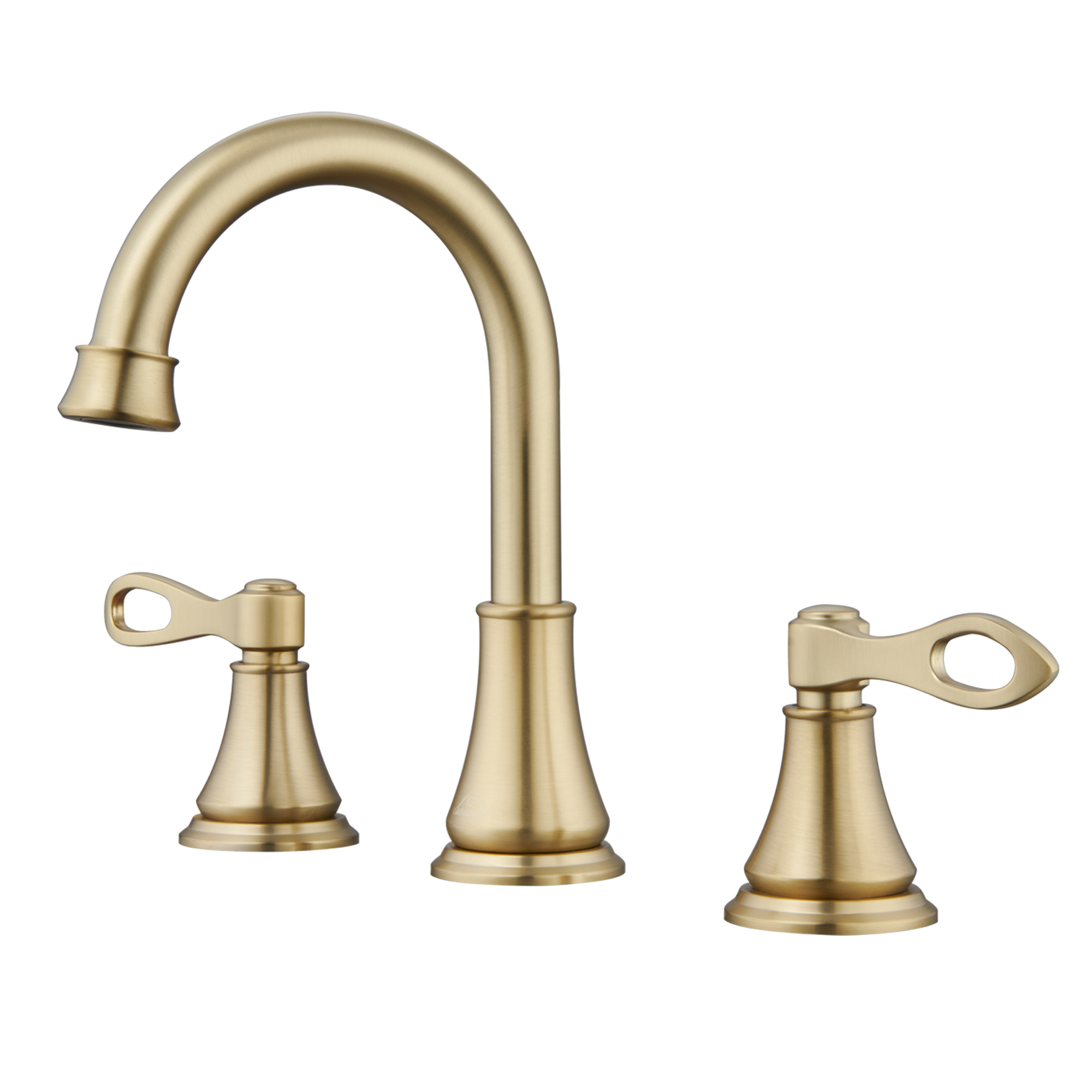 Casainc 8" Brass Bathroom Sink Faucet 3 Hole Gold Bathroom Faucet  2 Handle Gold Faucet for Bathroom Sink with Pop-up Drain Assembly Widespread Vanity Faucets