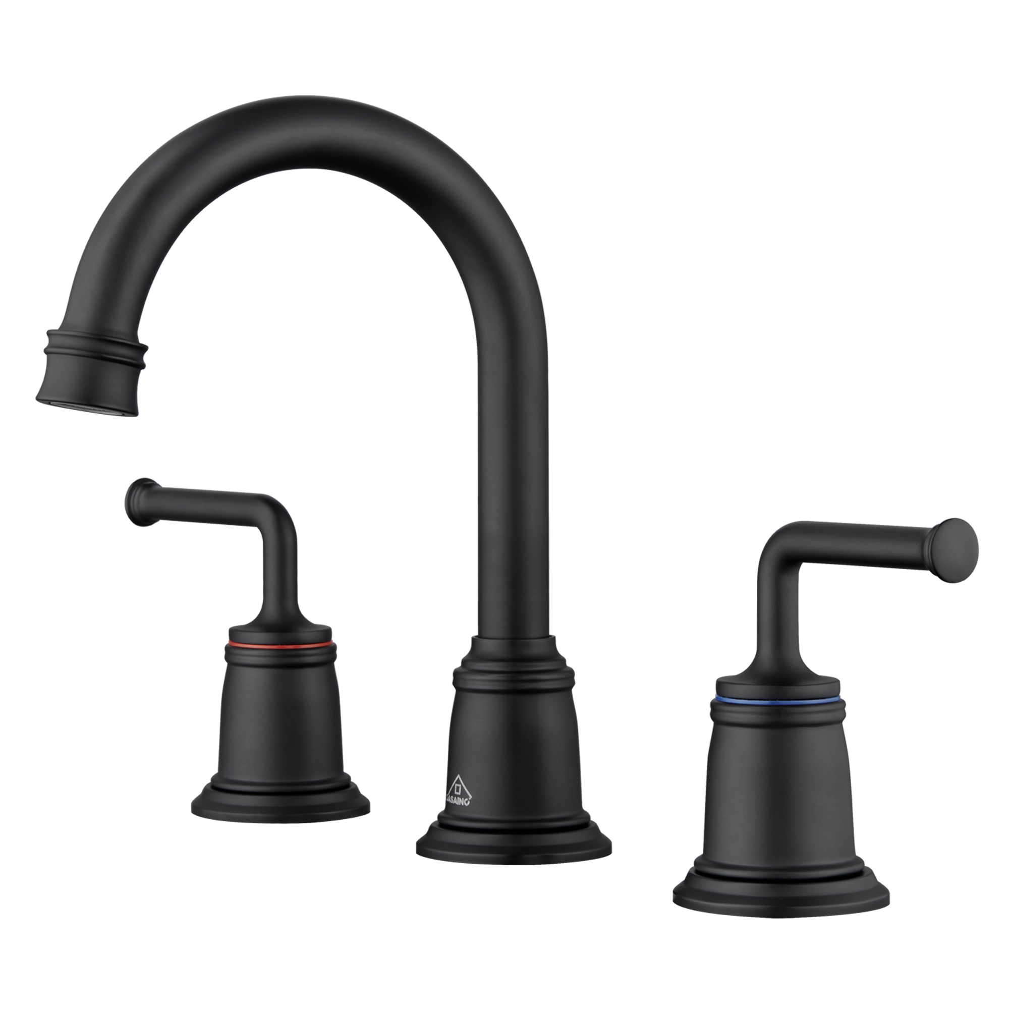 Casainc 8" Brass Bathroom Sink Faucet 2 Handle 3 Hole Gold Bathroom Faucet for Bathroom Sink with Pop-up Drain Assembly Widespread Vanity Faucets