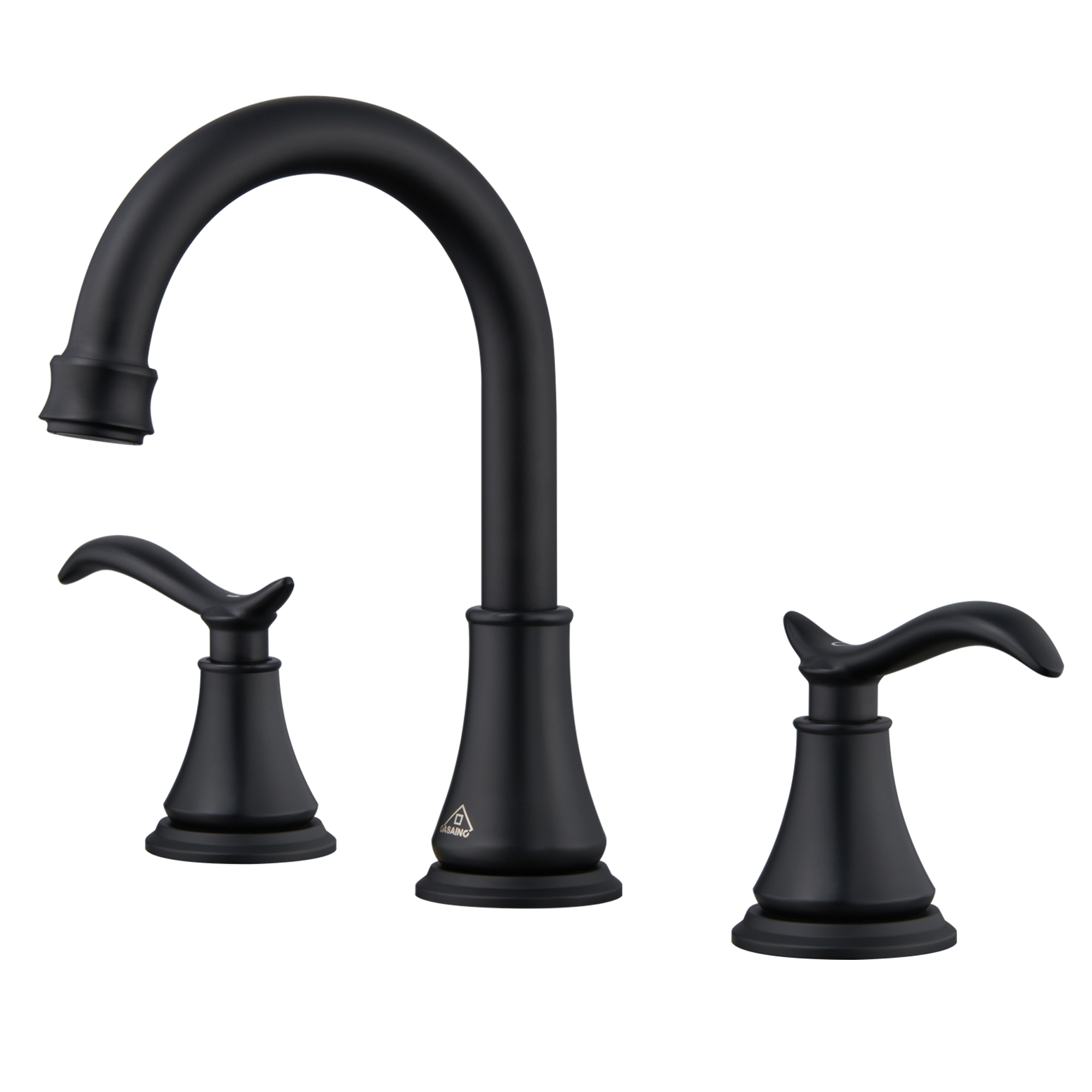 Casainc 8" Brass Bathroom Sink Faucet 2 Handle 3 Hole Gold Bathroom Faucet for Bathroom Sink with Pop-up Drain Assembly Widespread Vanity Faucets 360° Swivel Spout