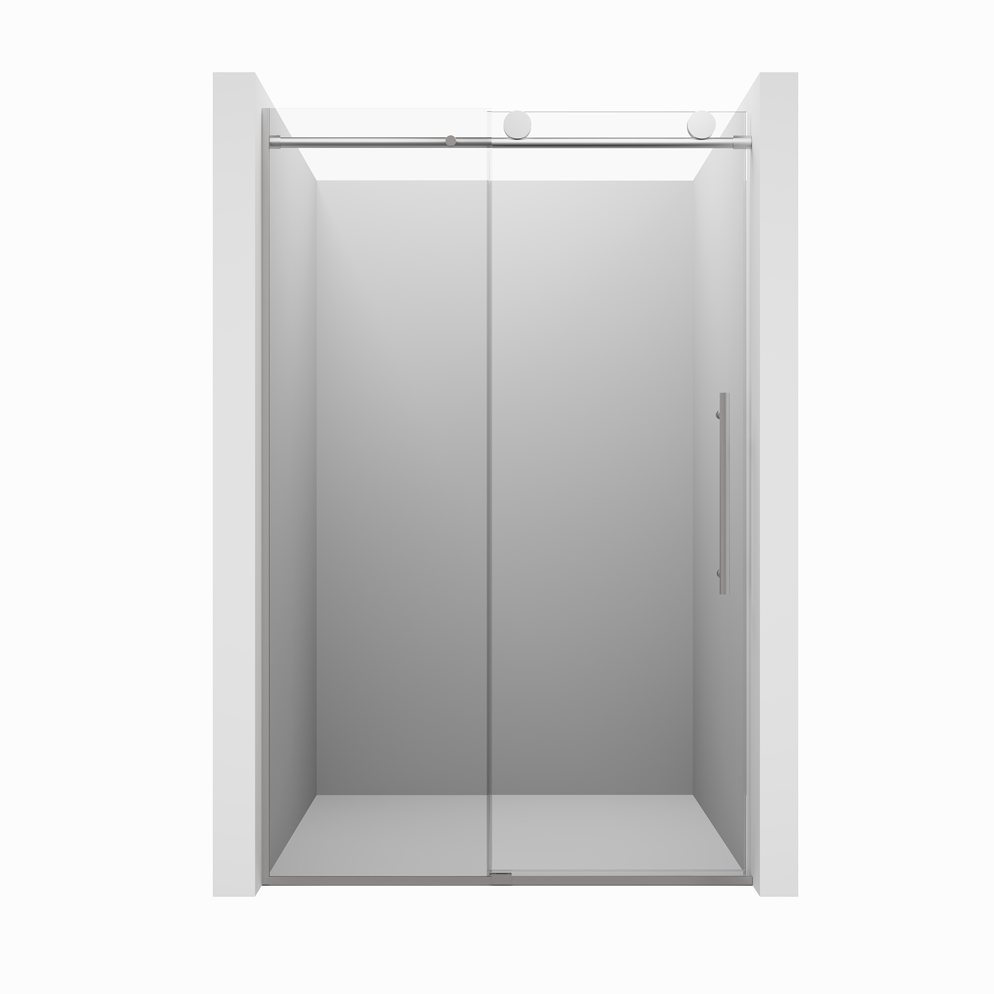 48"x76" Frameless Shower Door with Cushioned Single Slide Shower Enclosure in Brushed Nickel/Chrome/Matte Black/Brushed Gold