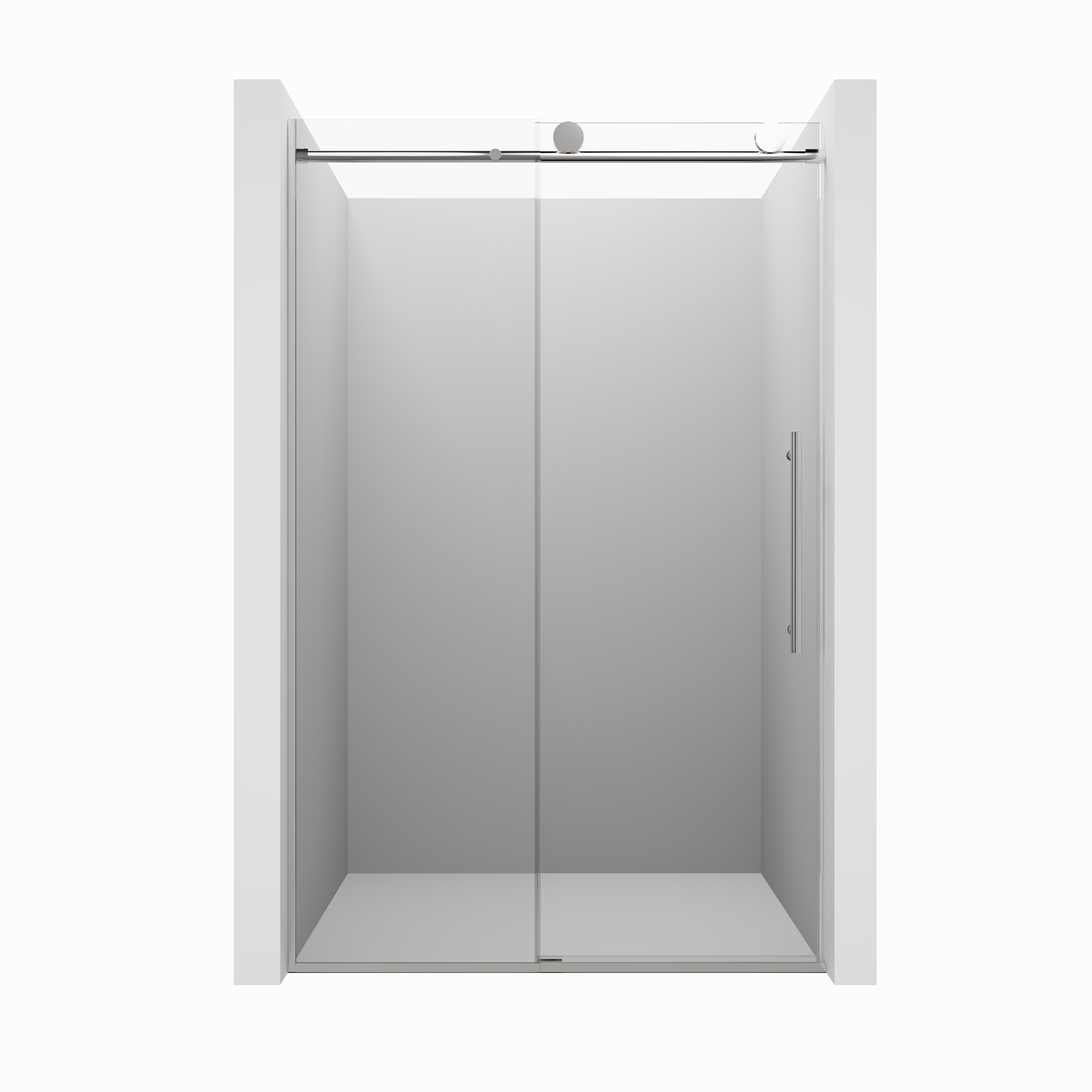 48"x76" Frameless Shower Door with Cushioned Single Slide Shower Enclosure in Brushed Nickel/Chrome/Matte Black/Brushed Gold