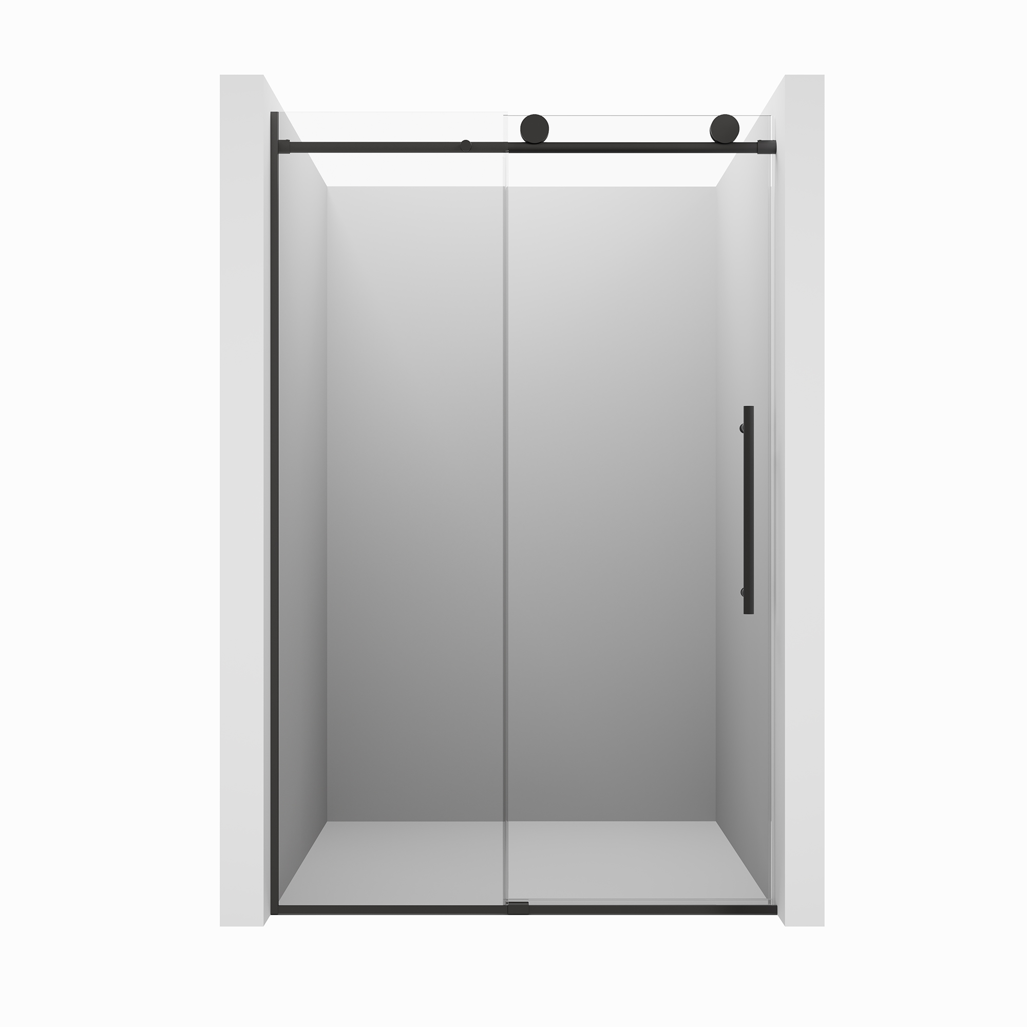 48"x76" Frameless Shower Door with Cushioned Single Slide Shower Enclosure in Brushed Nickel/Chrome/Matte Black/Brushed Gold