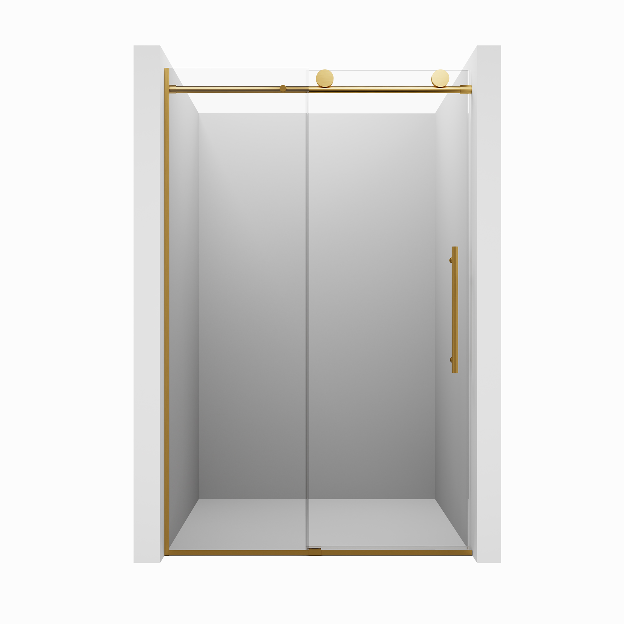 48"x76" Frameless Shower Door with Cushioned Single Slide Shower Enclosure in Brushed Nickel/Chrome/Matte Black/Brushed Gold