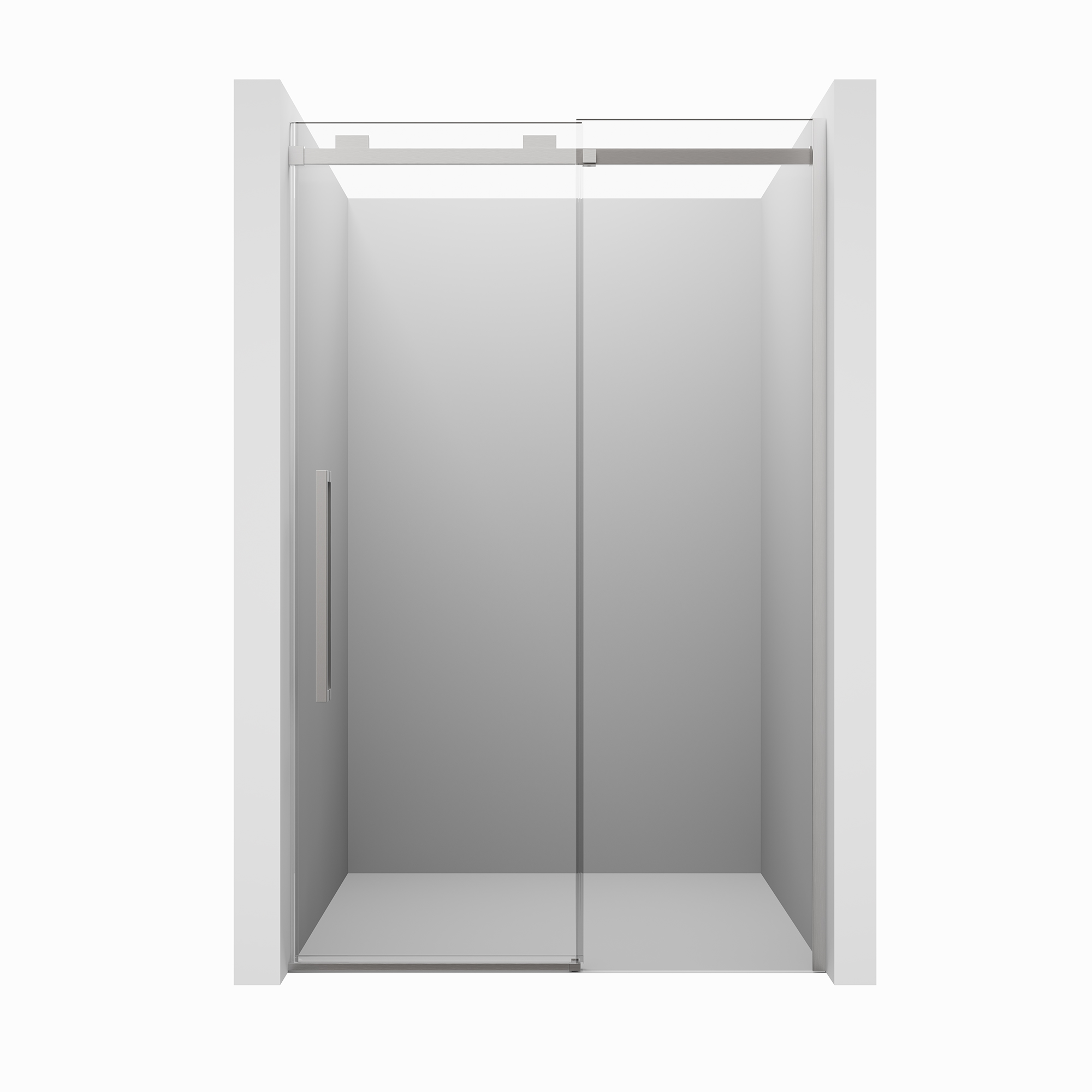 48"x76" Frameless Shower Door with Cushioned Single Slide in Brushed Nickel/Chromed/Matte Black/Brushed Gold, 0.39 inch SGCC-certified Tempered Shower Glass