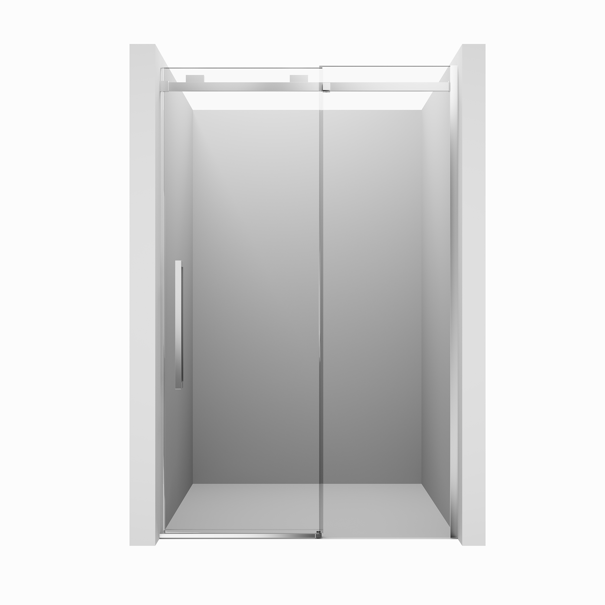 48"x76" Frameless Shower Door with Cushioned Single Slide in Brushed Nickel/Chromed/Matte Black/Brushed Gold, 0.39 inch SGCC-certified Tempered Shower Glass