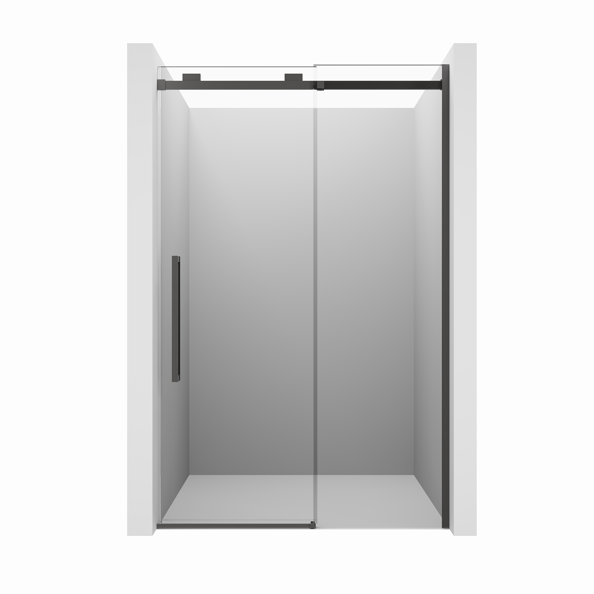 48"x76" Frameless Shower Door with Cushioned Single Slide in Brushed Nickel/Chromed/Matte Black/Brushed Gold, 0.39 inch SGCC-certified Tempered Shower Glass