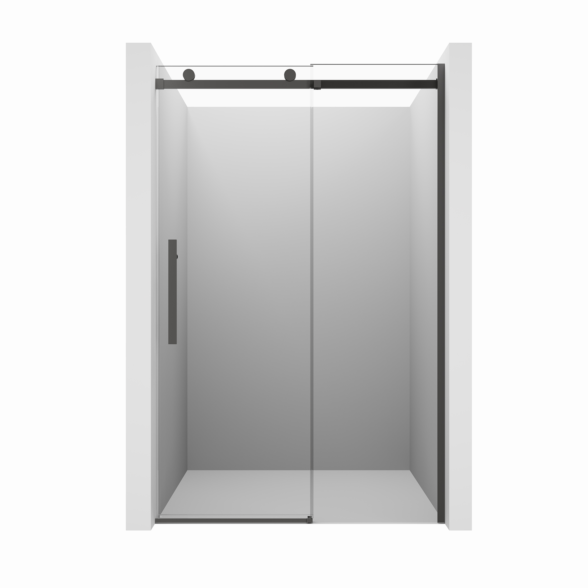 48"x76" Frameless Shower Door with Cushioned Single Slide, SGCC-Certified Tempered Shower Glass Door in Matte Black/Chrome/Brushed Nickel/Brushed Gold