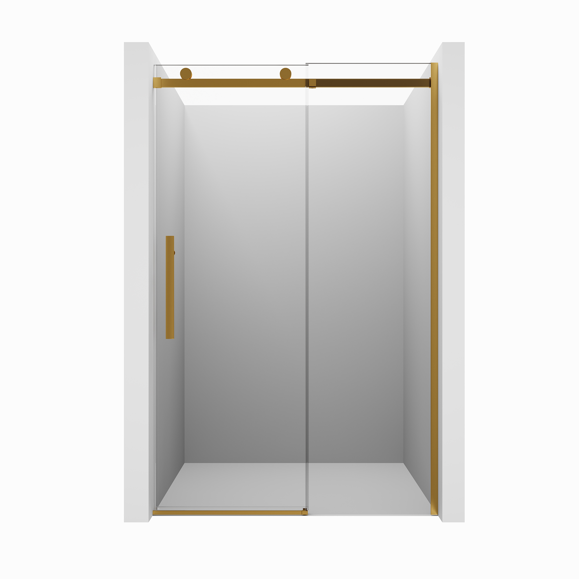 48"x76" Frameless Shower Door with Cushioned Single Slide, SGCC-Certified Tempered Shower Glass Door in Matte Black/Chrome/Brushed Nickel/Brushed Gold