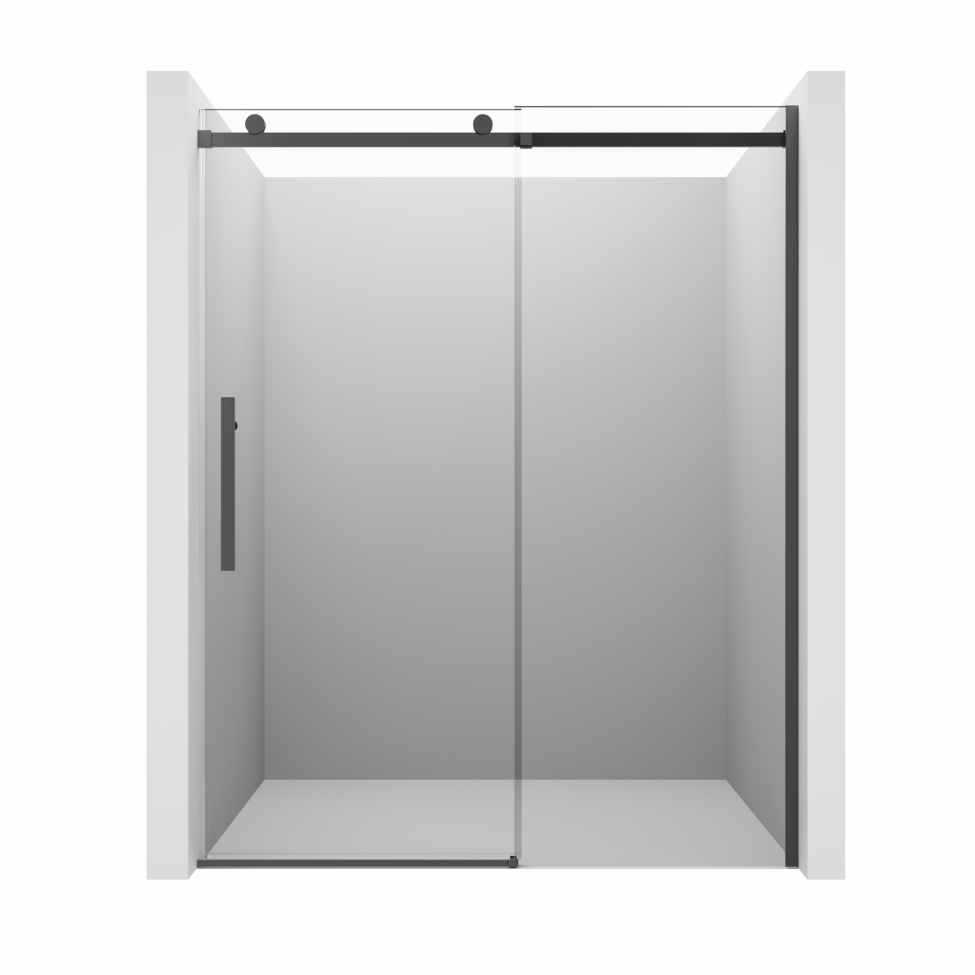 60"x76" Frameless Shower Door with Cushioned Single Slide, SGCC-Certified Tempered Shower Glass Door in Matte Black/Chrome/Brushed Nickel/Brushed Gold