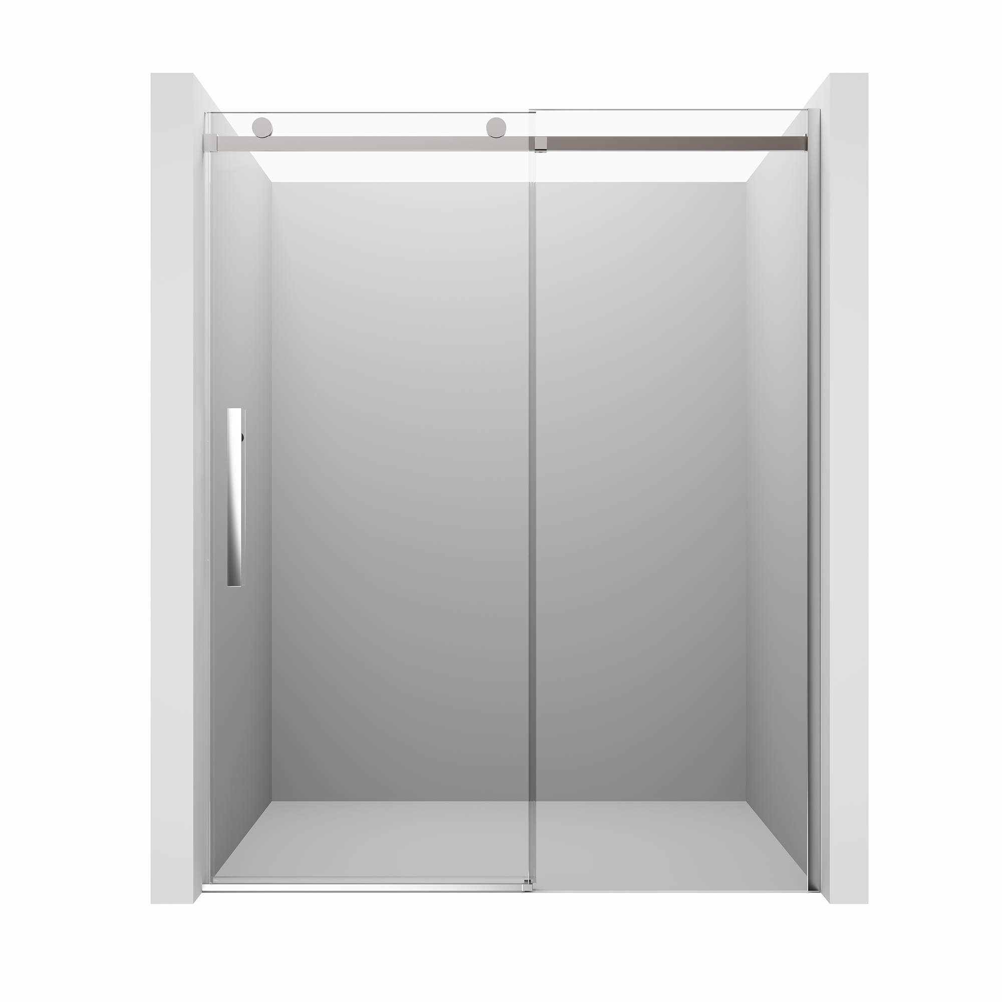 60"x76" Frameless Shower Door with Cushioned Single Slide, SGCC-Certified Tempered Shower Glass Door in Matte Black/Chrome/Brushed Nickel/Brushed Gold