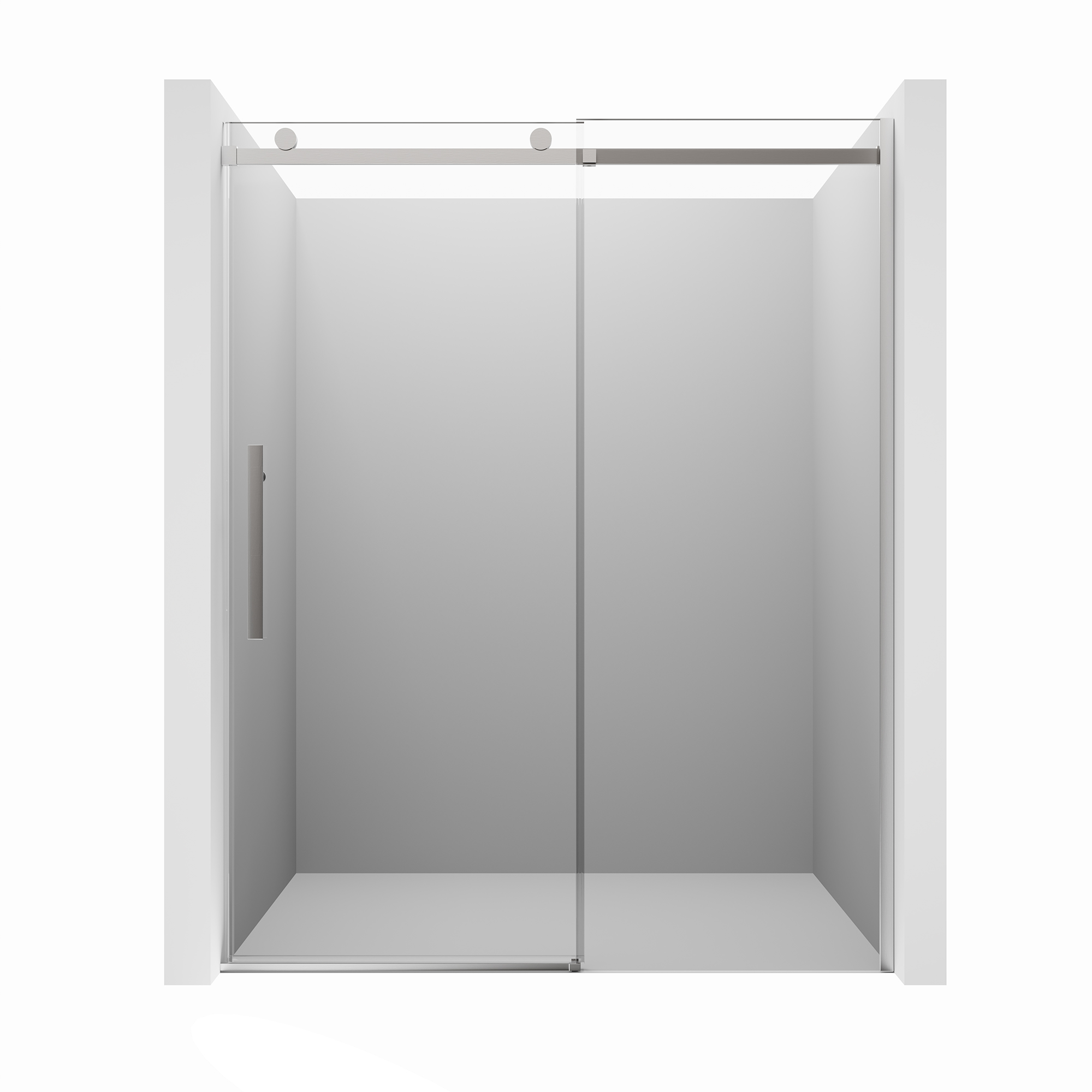 60"x76" Frameless Shower Door with Cushioned Single Slide, SGCC-Certified Tempered Shower Glass Door in Matte Black/Chrome/Brushed Nickel/Brushed Gold