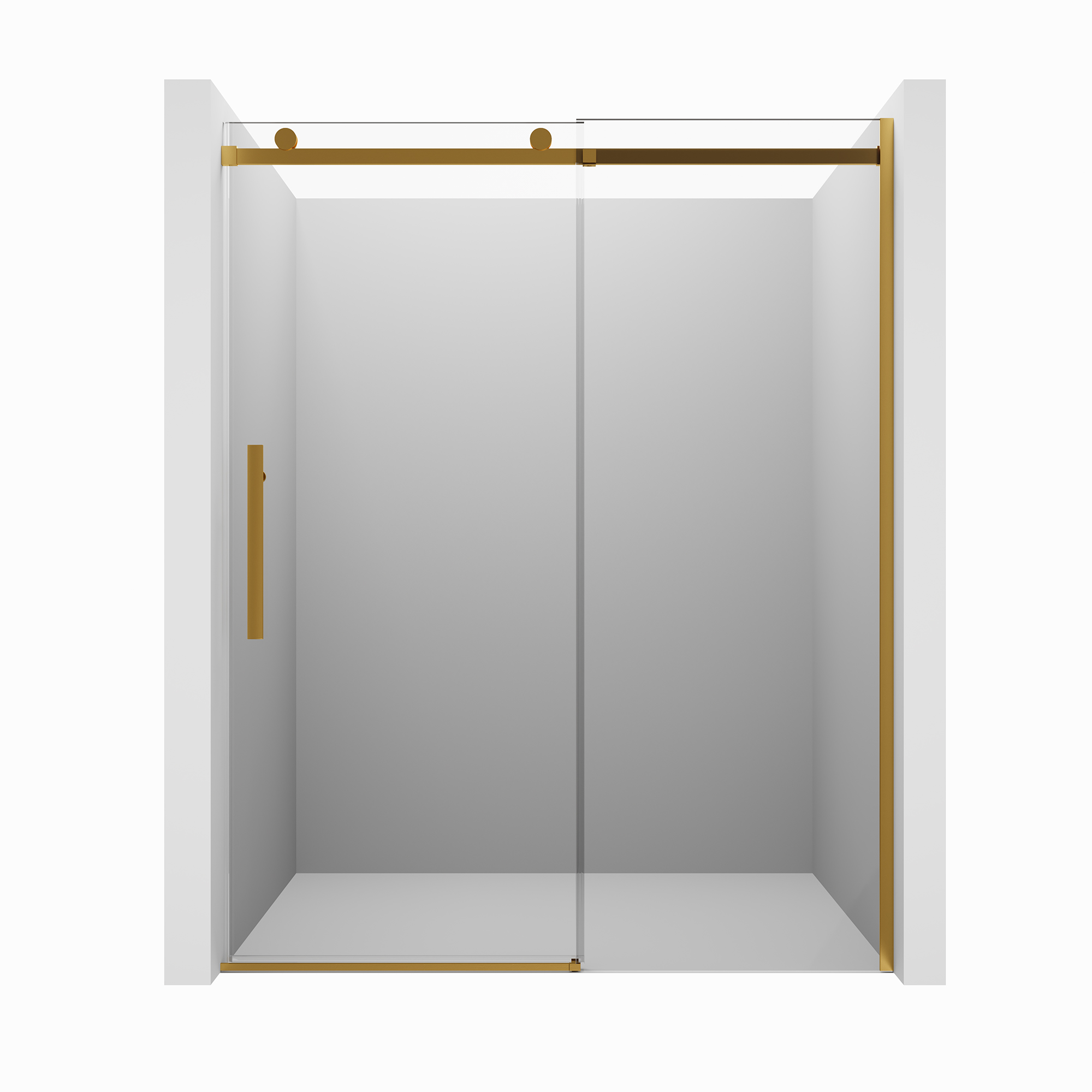 60"x76" Frameless Shower Door with Cushioned Single Slide, SGCC-Certified Tempered Shower Glass Door in Matte Black/Chrome/Brushed Nickel/Brushed Gold