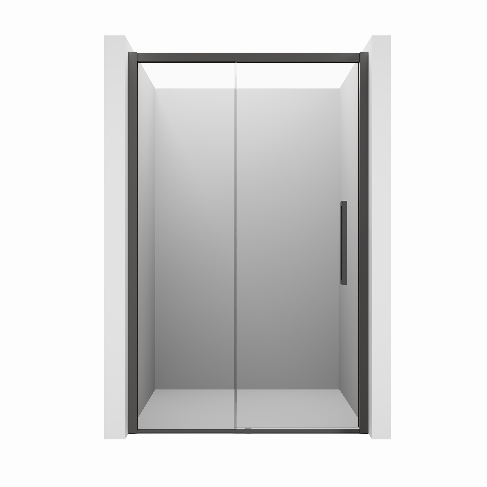 48"x76" Framed Shower Door with Cushioned Single Slide in Brushed Nickel/Chromed/Matte Black, 0.32 inch SGCC-certified Tempered Shower Glass