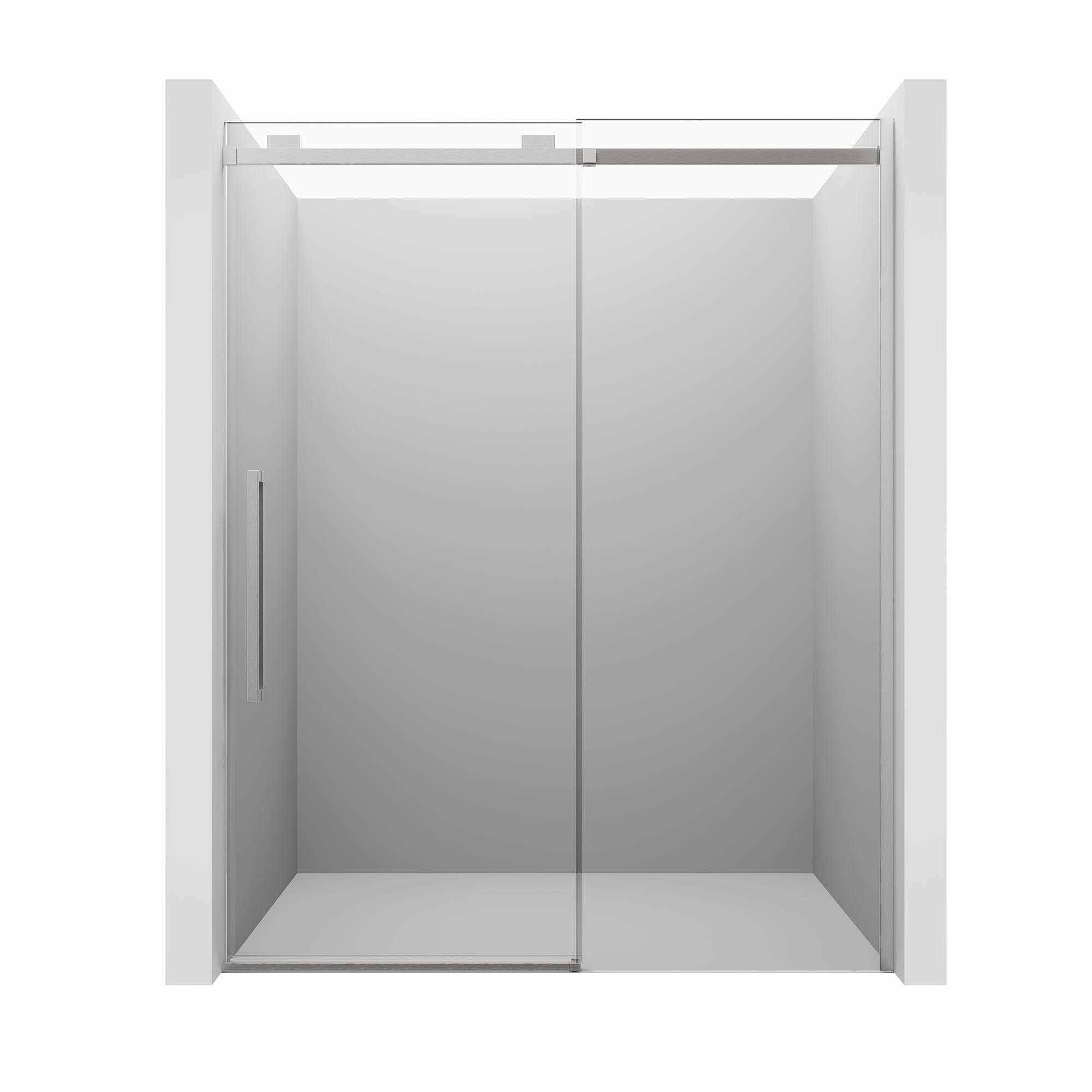 60"x76" Frameless Shower Door with Cushioned Single Slide in Brushed Nickel/Chromed/Matte Black/Brushed Gold, SGCC-certified Tempered Shower Glass