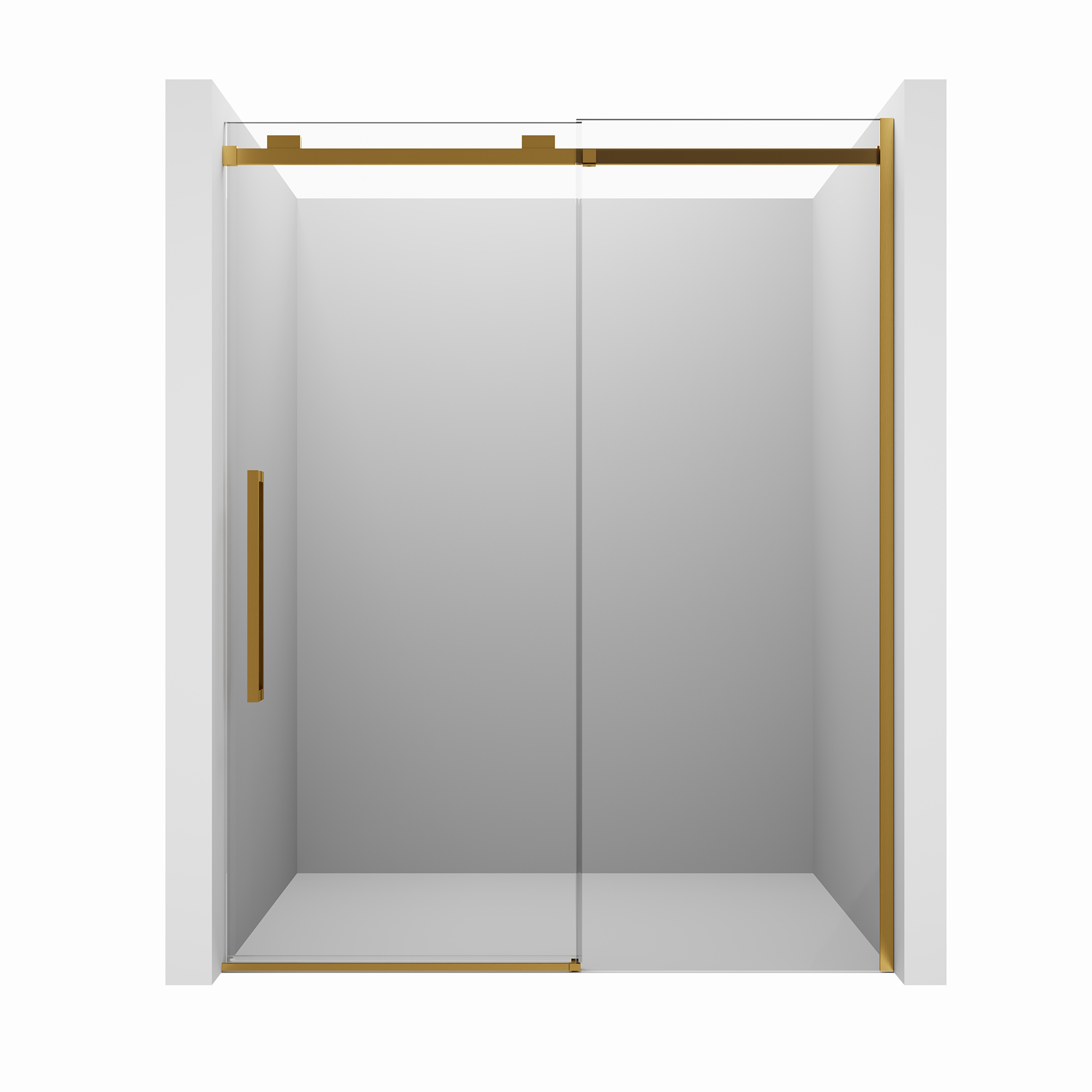 60"x76" Frameless Shower Door with Cushioned Single Slide in Brushed Nickel/Chromed/Matte Black/Brushed Gold, SGCC-certified Tempered Shower Glass