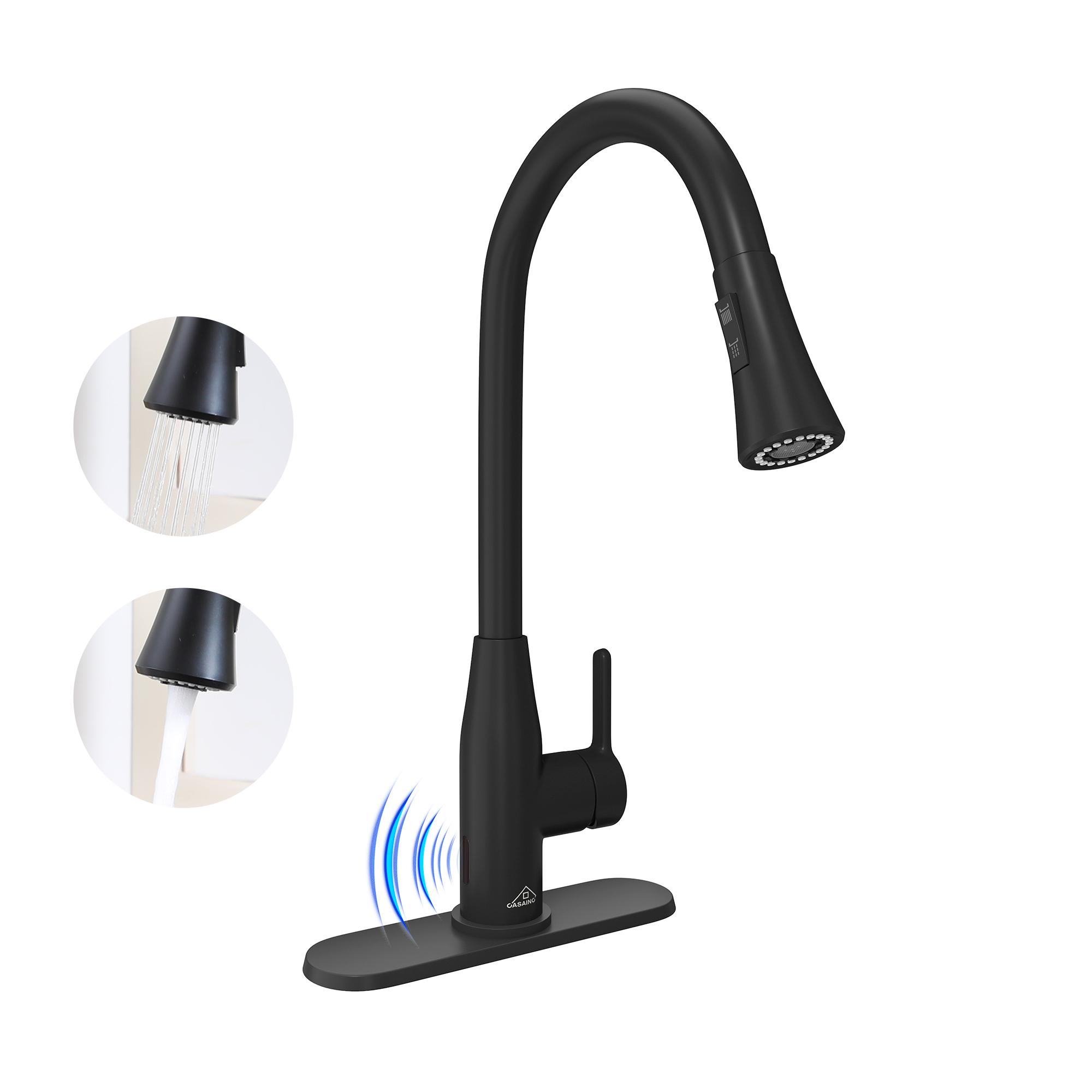 Touchless Kitchen Faucet with Dual Spray 360° Rotation and Pull Down Sprayer