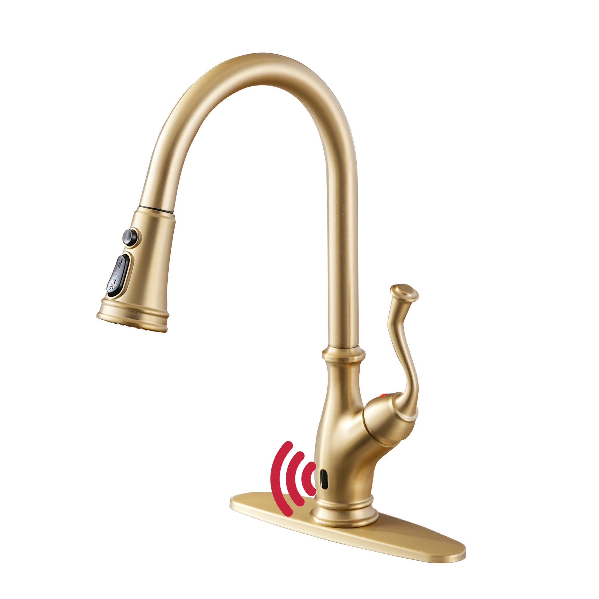 3-Spray Patterns 1.8 GPM Touchless Pull Down Sprayer Kitchen Faucet