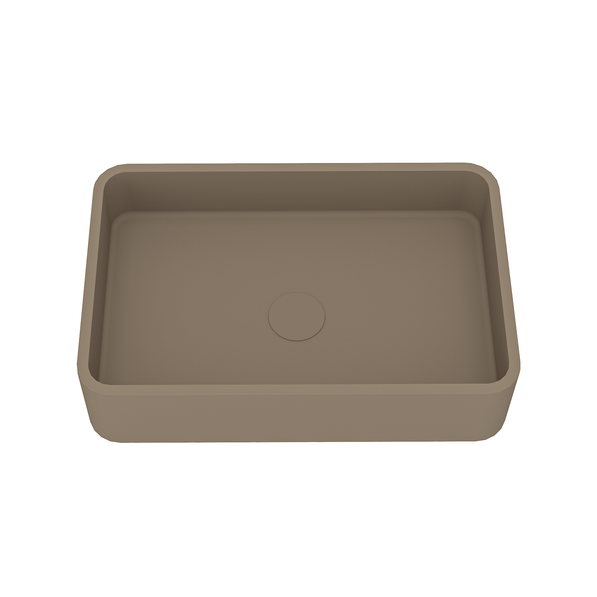19in Bathroom Concrete Rectangular Vessel Sink with Drainer in Black Earth / Blue Ashes / Taupe Clay