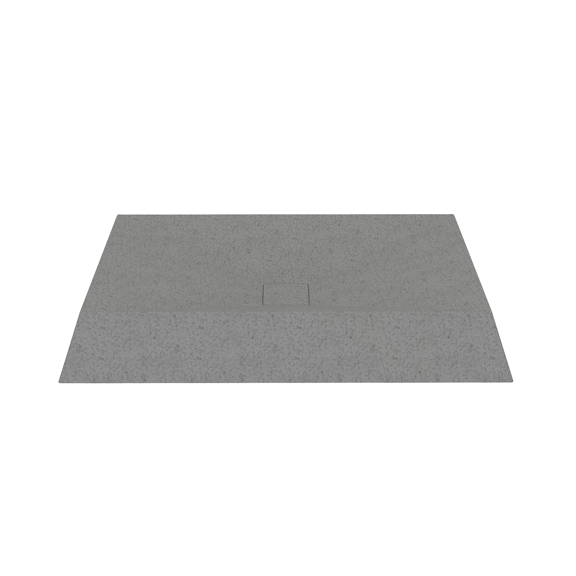 27in Bathroom Concrete Rectangular Vessel Sink with Drainer in Mottled Bluish Grey / Black Earth / Taupe Clay