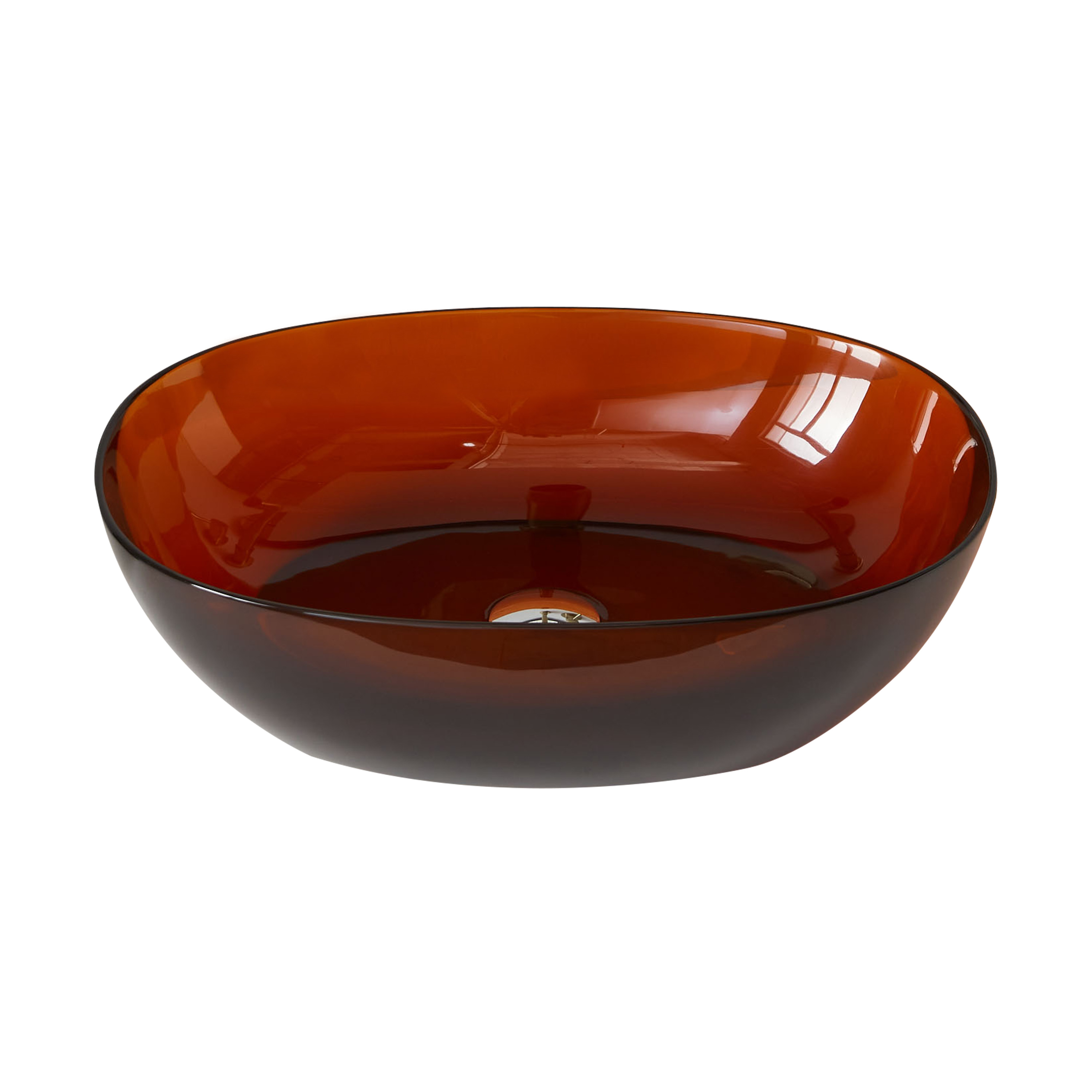 22" Oval Transparent Countertop Resin Bathroom Vessel Sink