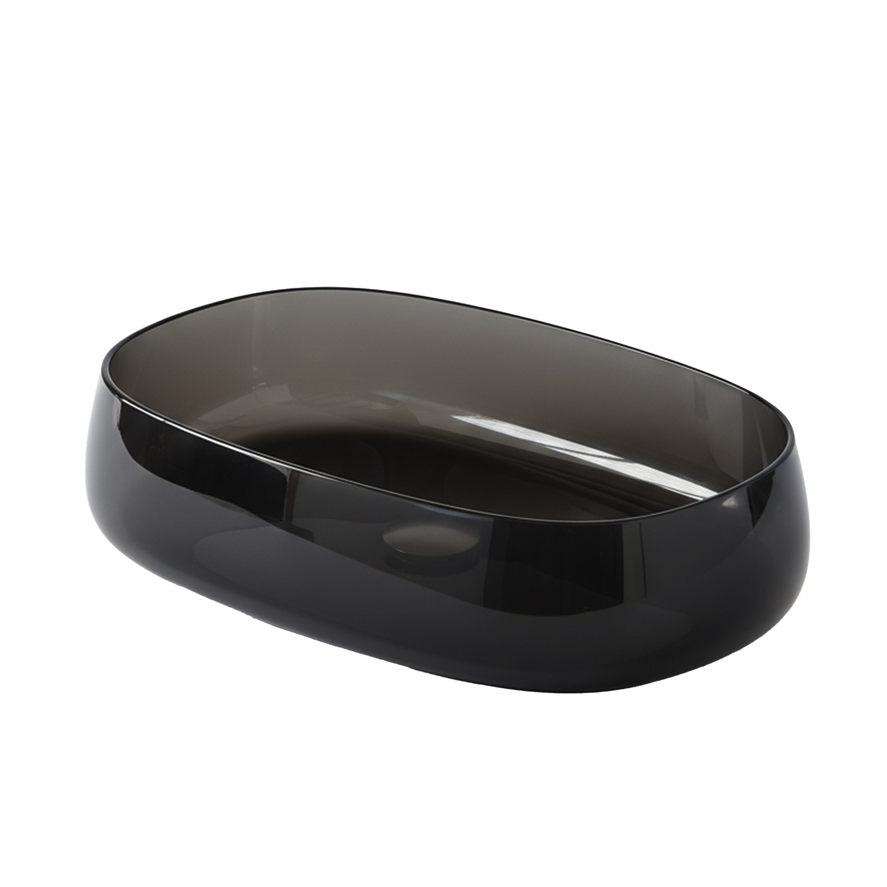 23" Oval Transparent Resin Bathroom Vessel Sink with Drainer