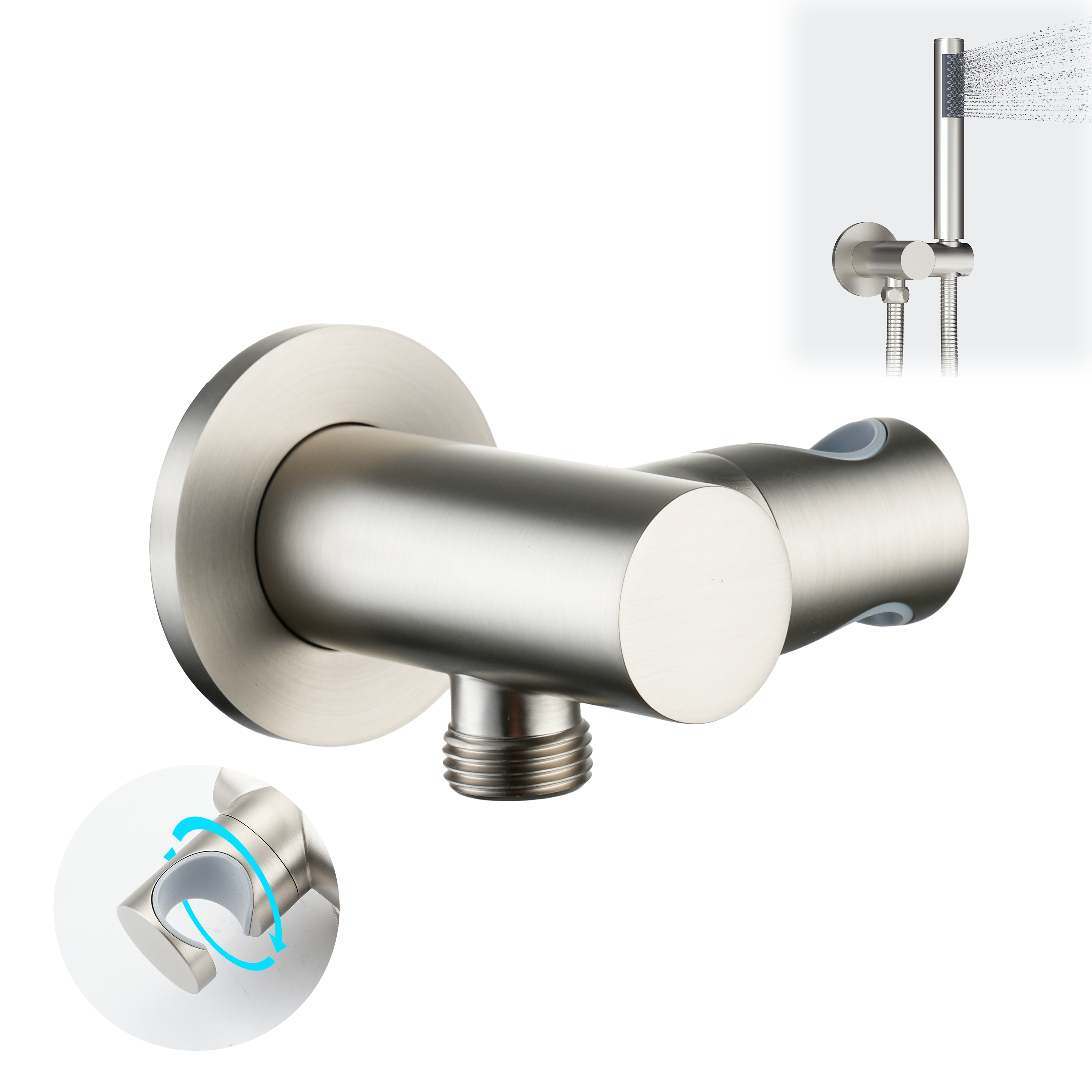 Wall Mount Round Handheld Shower Holder with Adjustable Angle