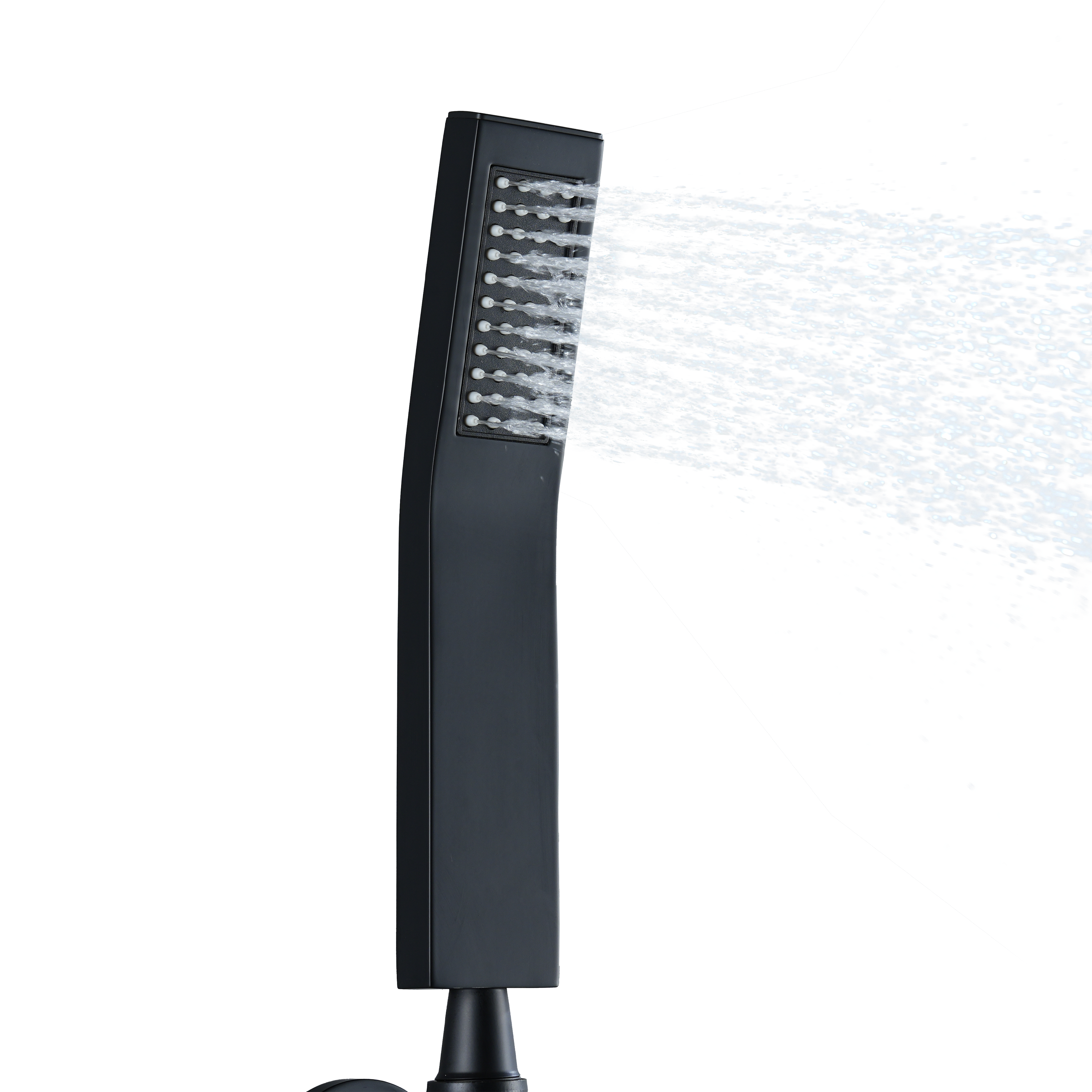 Curved Stainless Steel Handheld Shower Head with Anti-Clog Nozzles