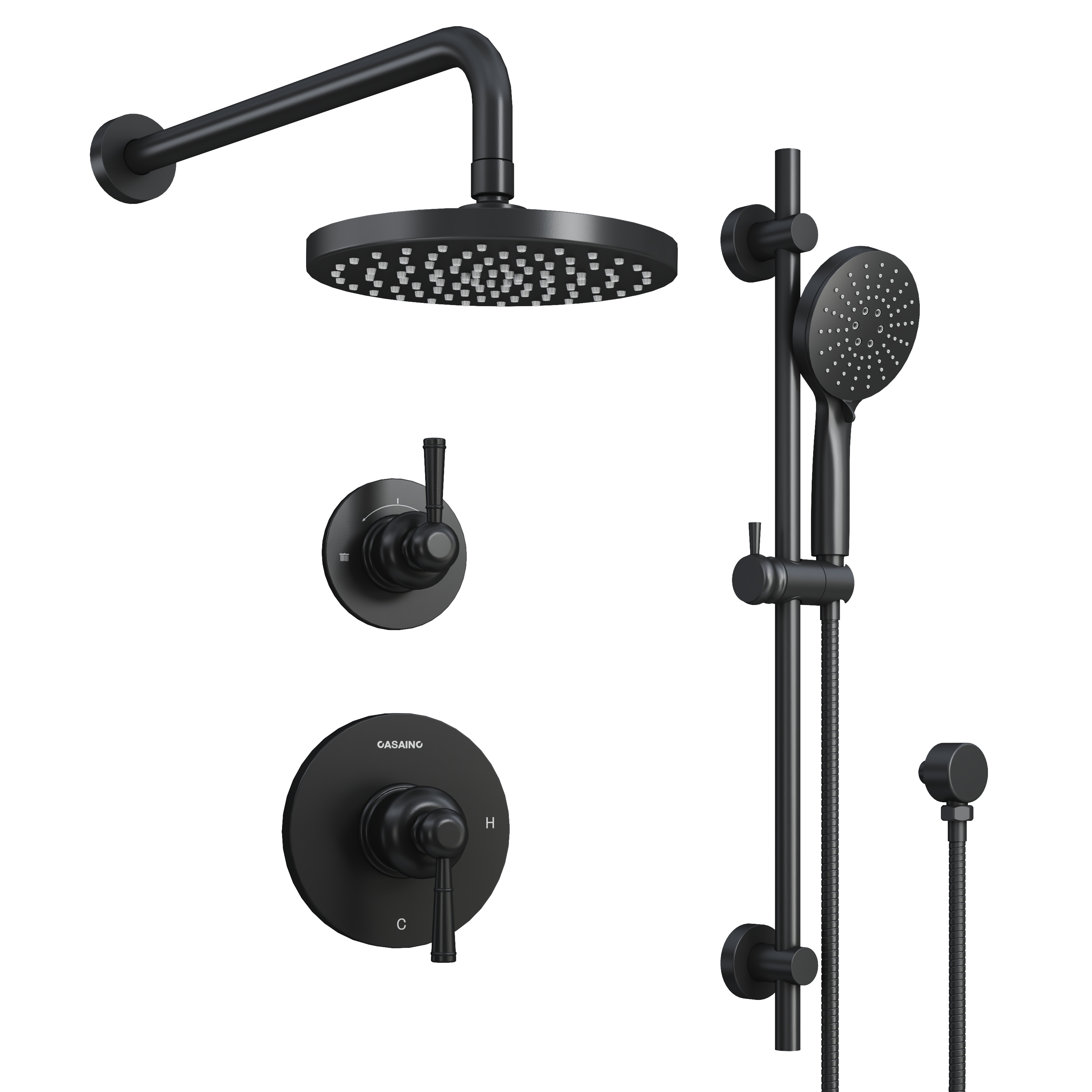 8-inch 2-Function Pressure Balance Shower System with 3 Spray Modes
