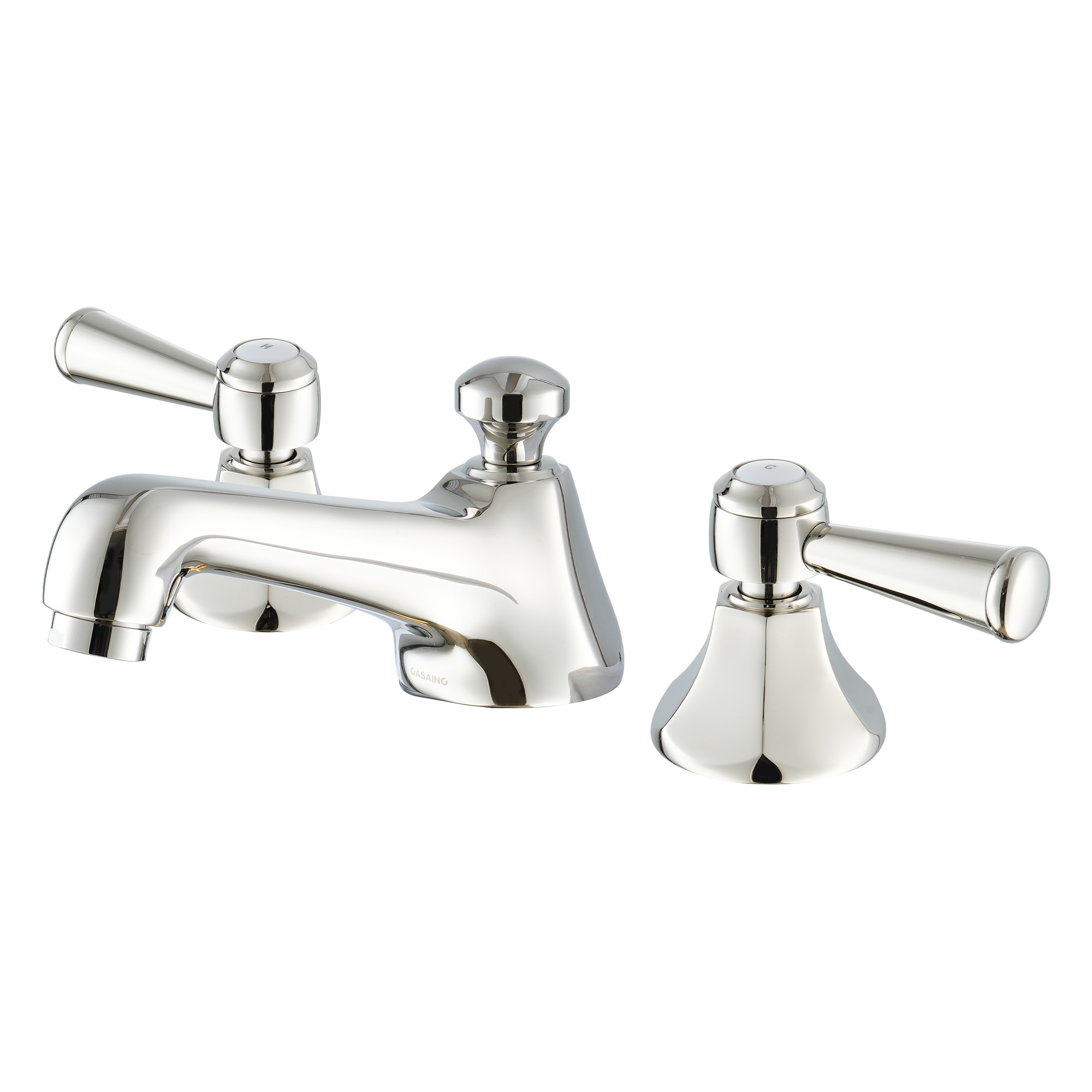 Polished Nickel 3-Hole Widespread Bathroom Faucet - HEXAGON