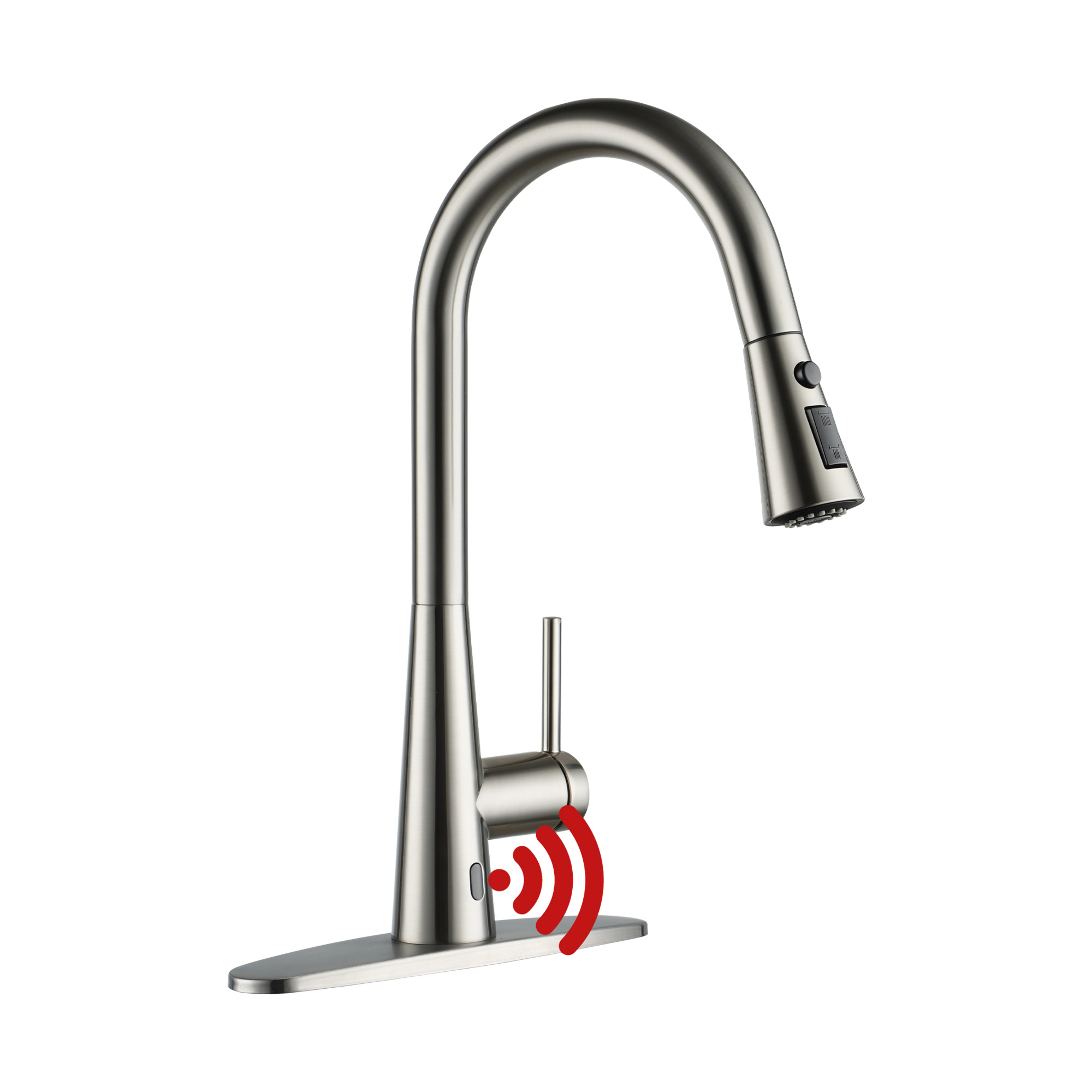 Touchless Single Handle Pull-Down Kitchen Faucet with Infrared Sensing Retractable Hose