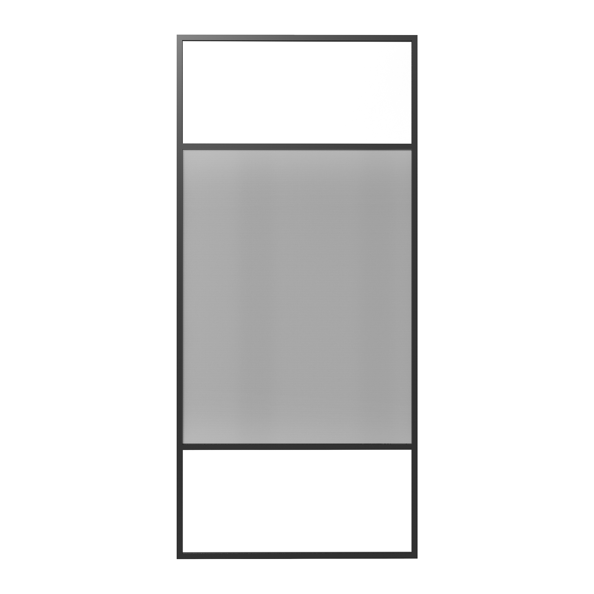 34"x74" Glass Shower Spliced Screen Panel with 304 Stainless Steel Hardware