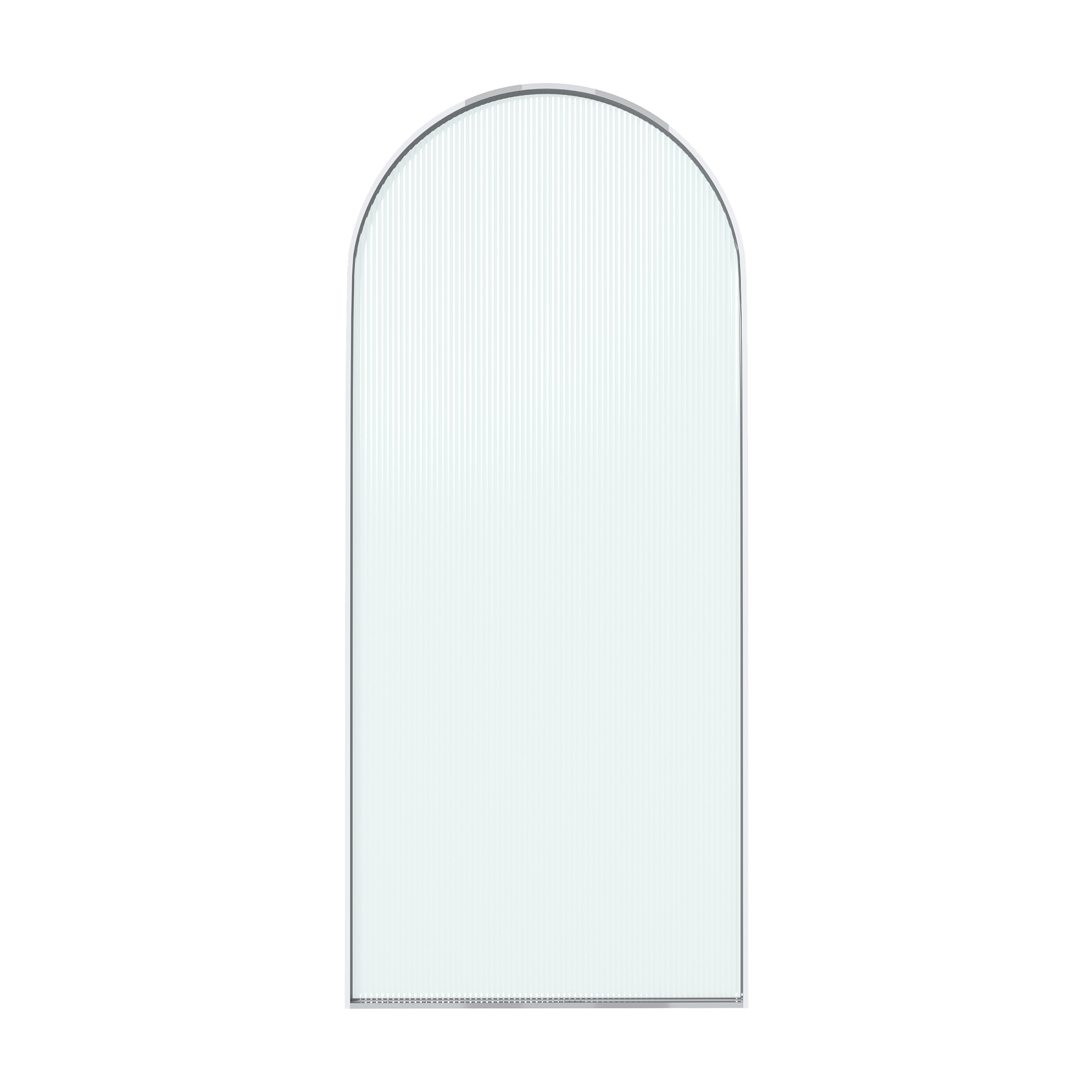 34"x78" Curved Frosted Glass Shower Screen with 10mm SGCC-Certified Tempered Glass