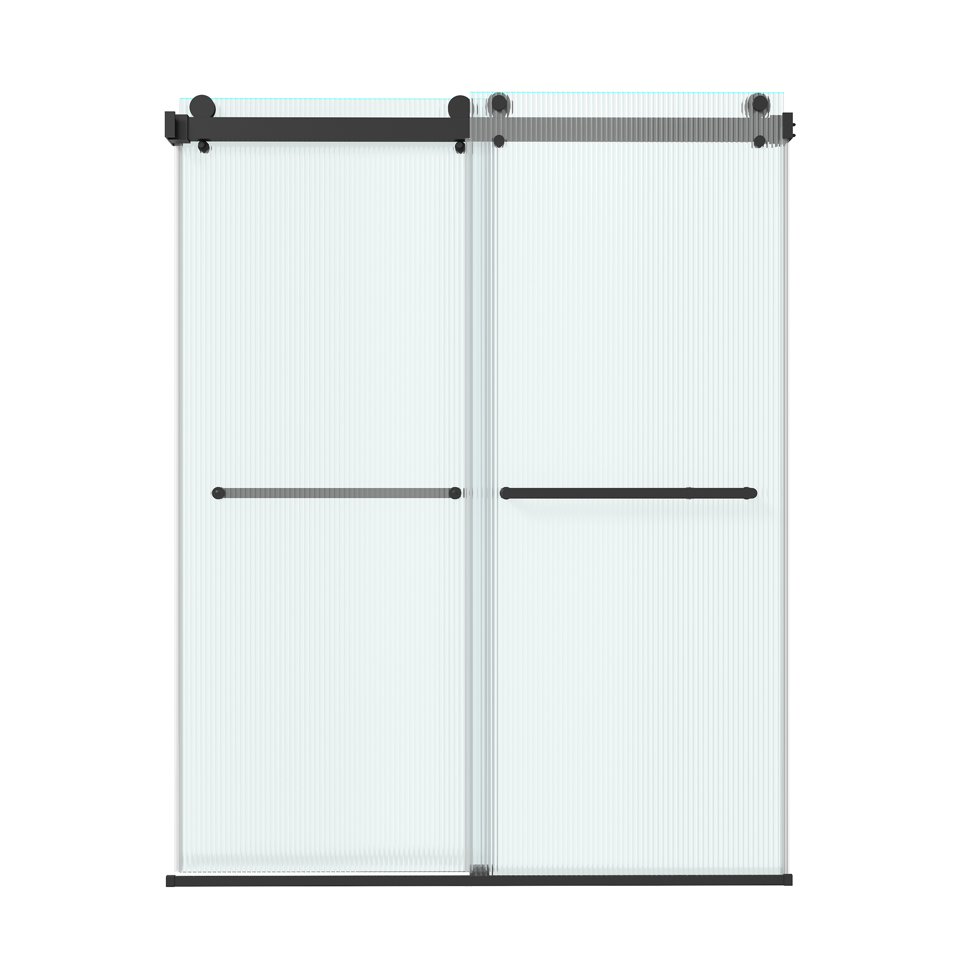 60"x76" Frameless Double Sliding Shower Door with Two Horizontal Towels