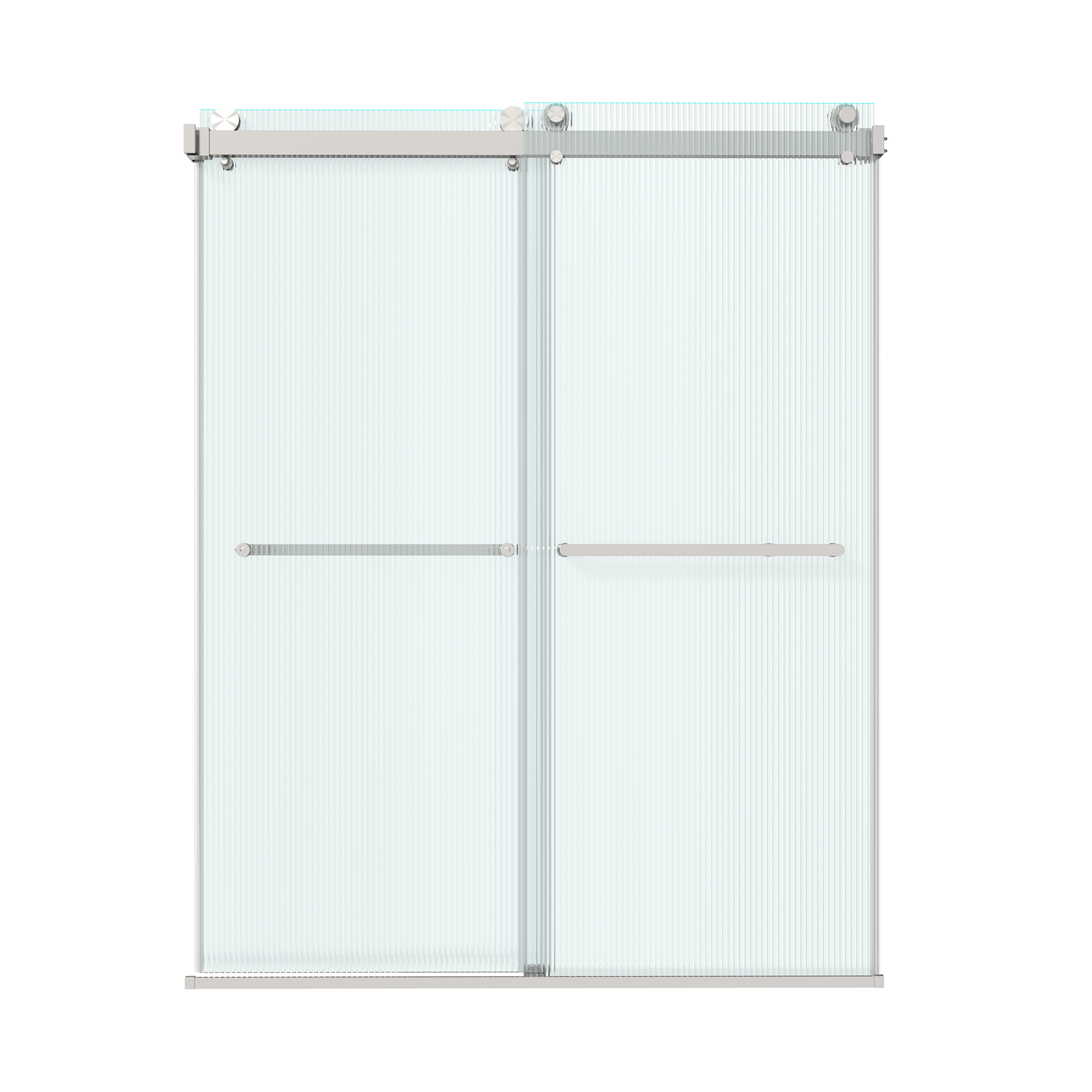 60"x76" Frameless Double Sliding Shower Door with Two Horizontal Towels