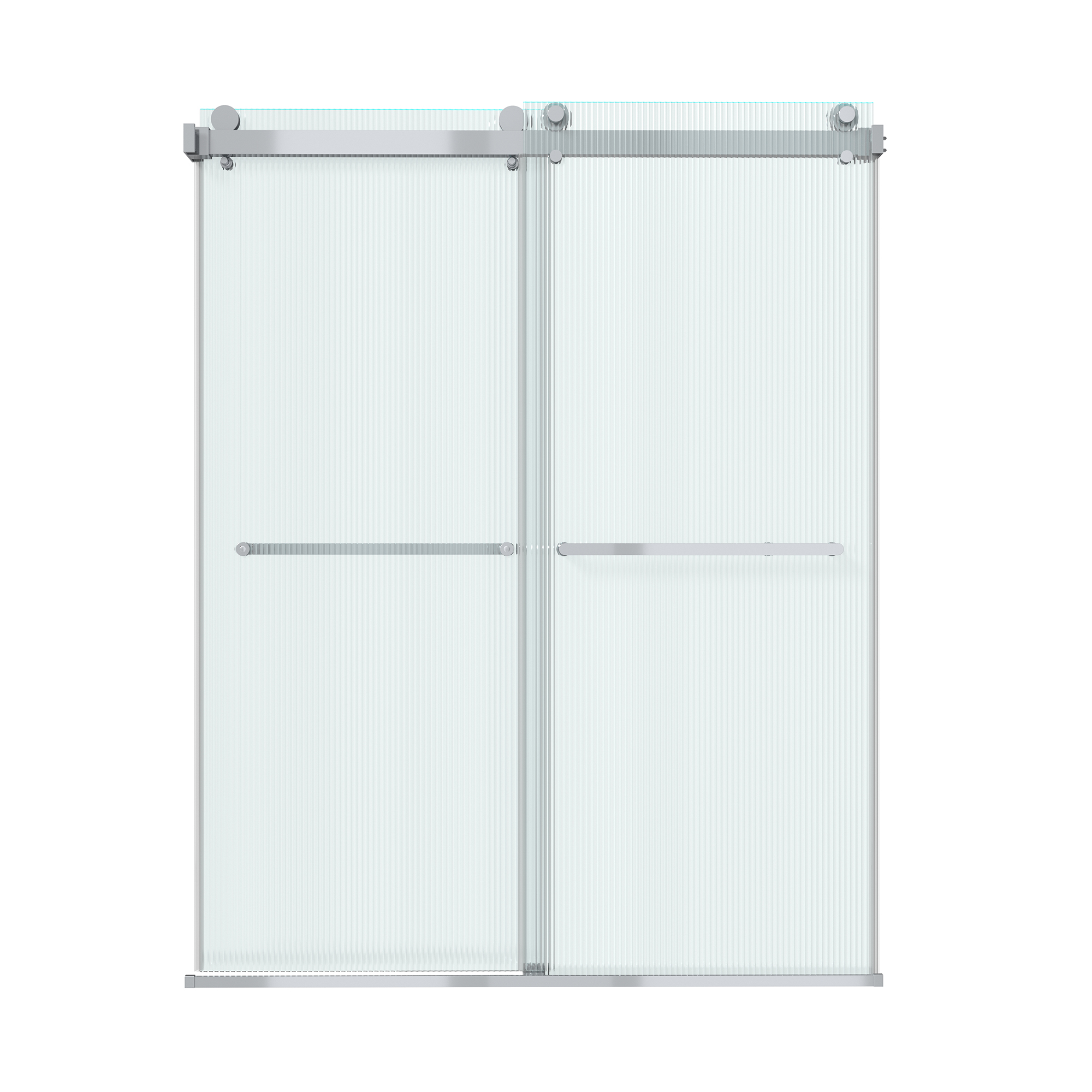 60"x76" Frameless Double Sliding Shower Door with Two Horizontal Towels