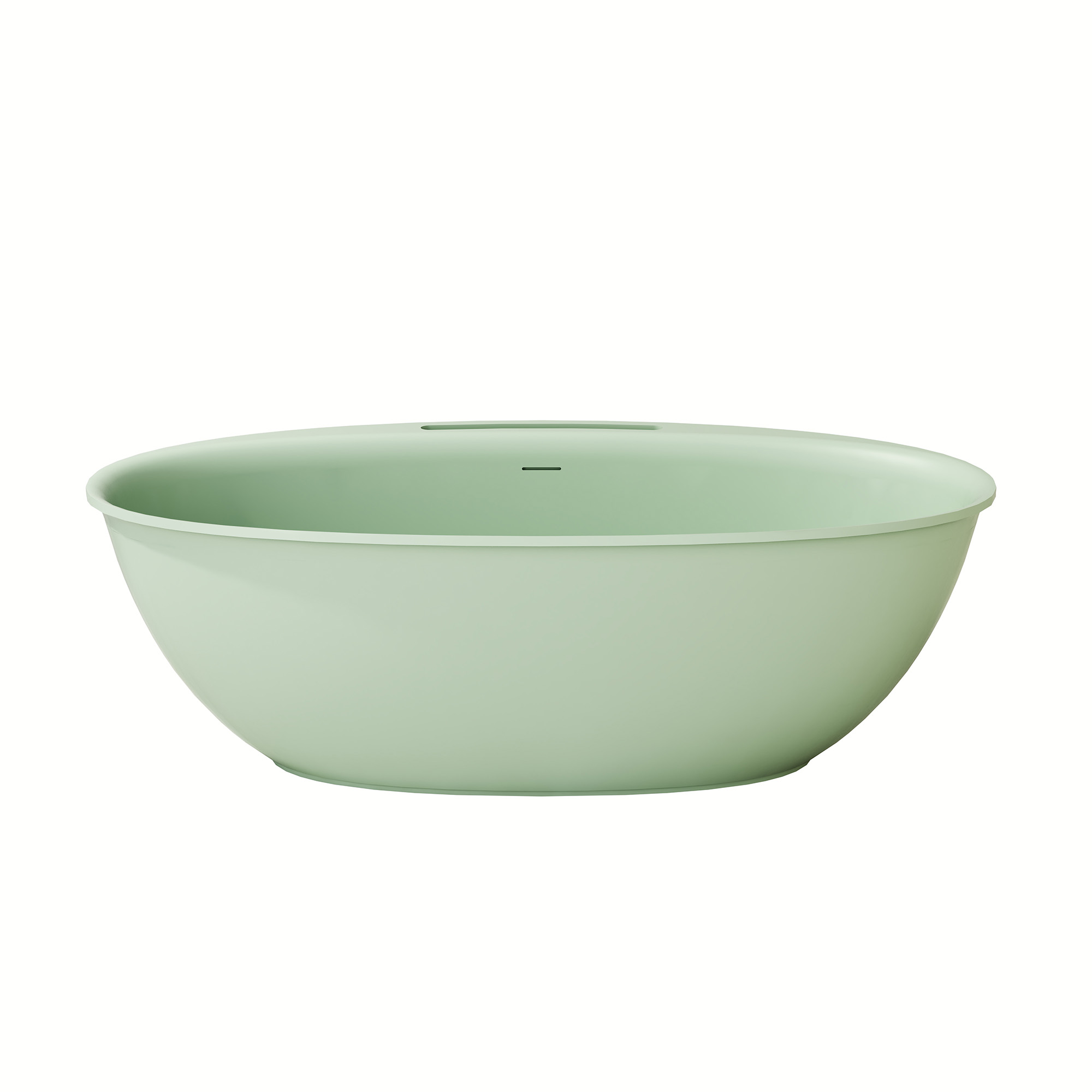 63"/67" Solid Surface Freestanding Matte Bathtub with Rim Towel Slot