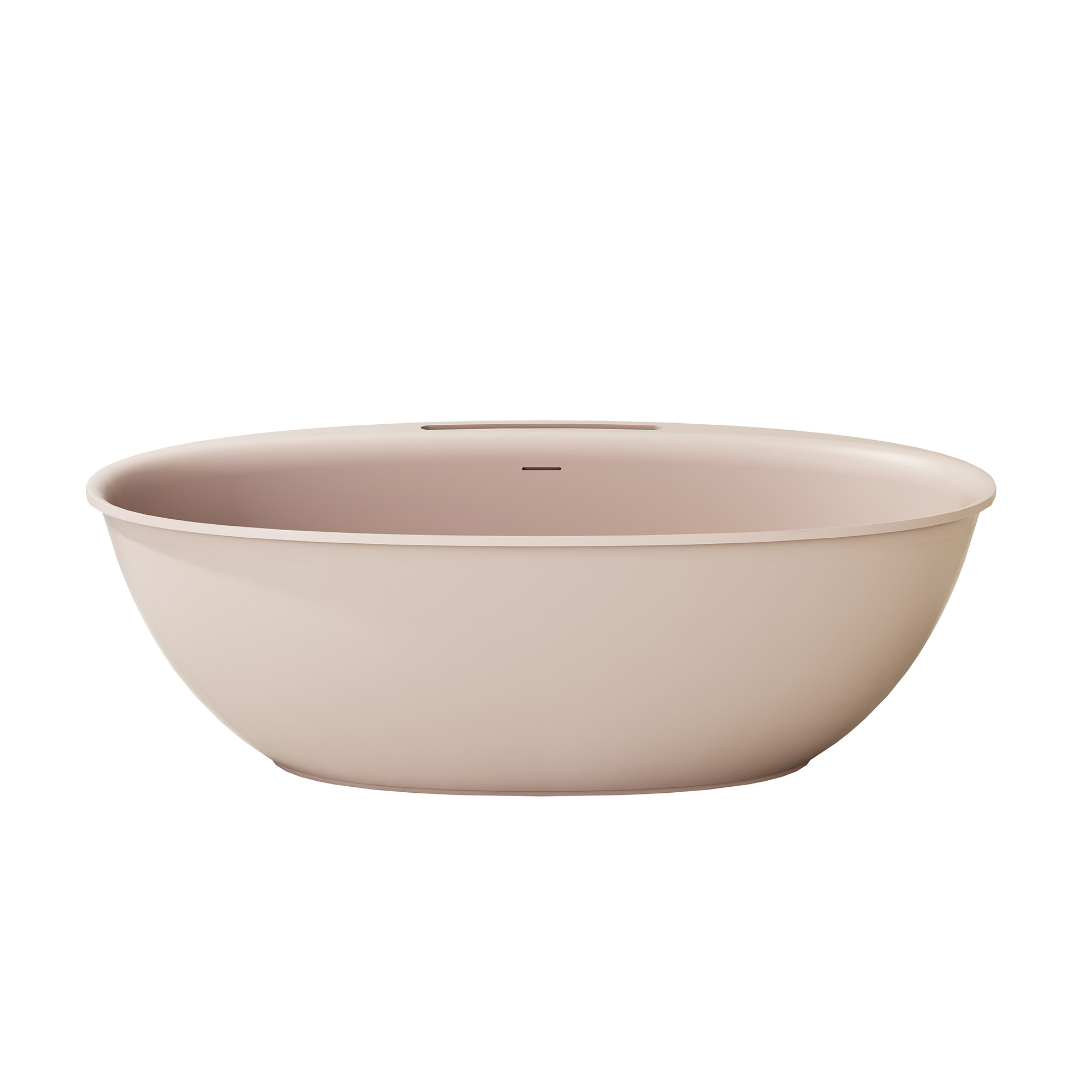 63"/67" Solid Surface Freestanding Matte Bathtub with Rim Towel Slot