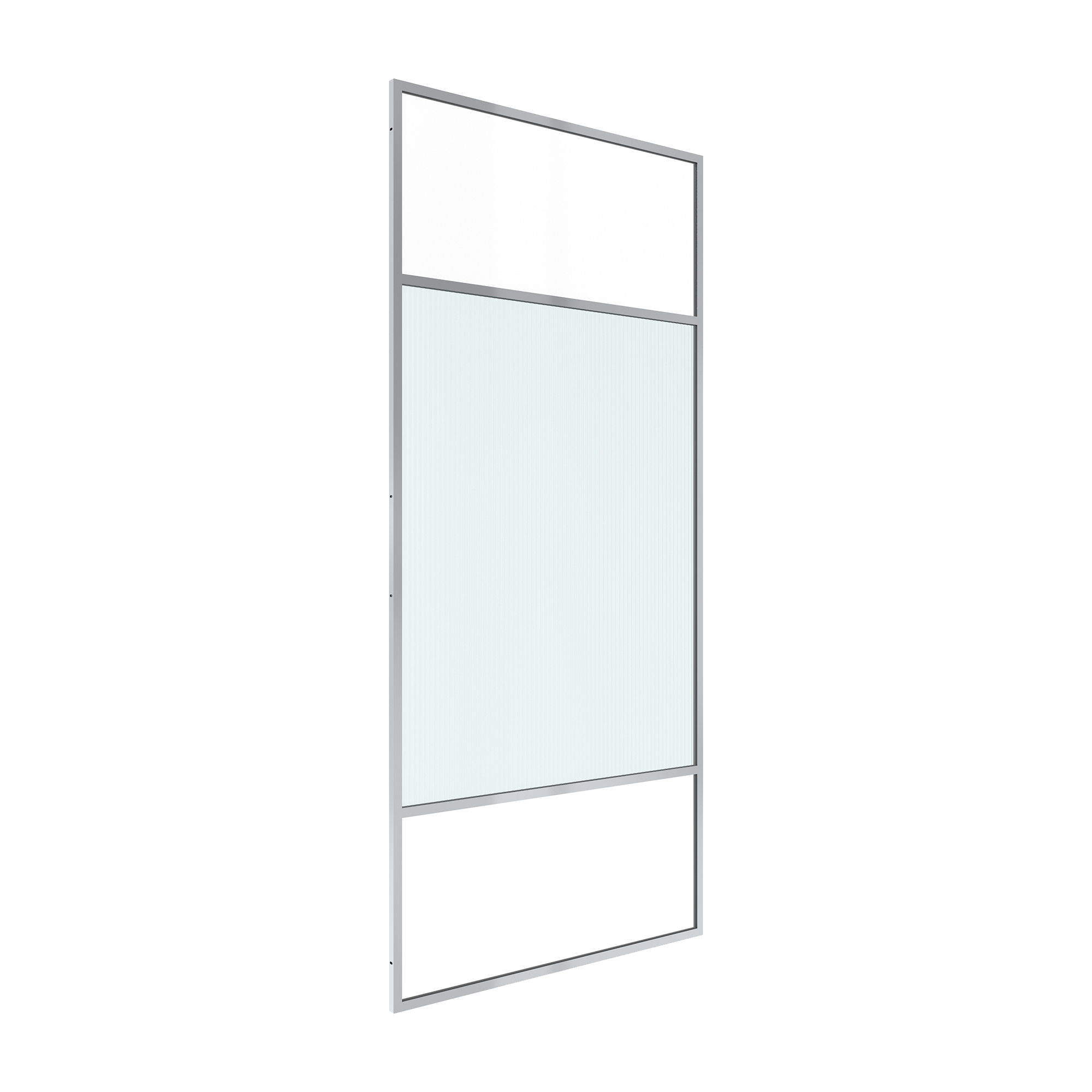 34"x74" Glass Shower Spliced Screen Panel with 304 Stainless Steel Hardware